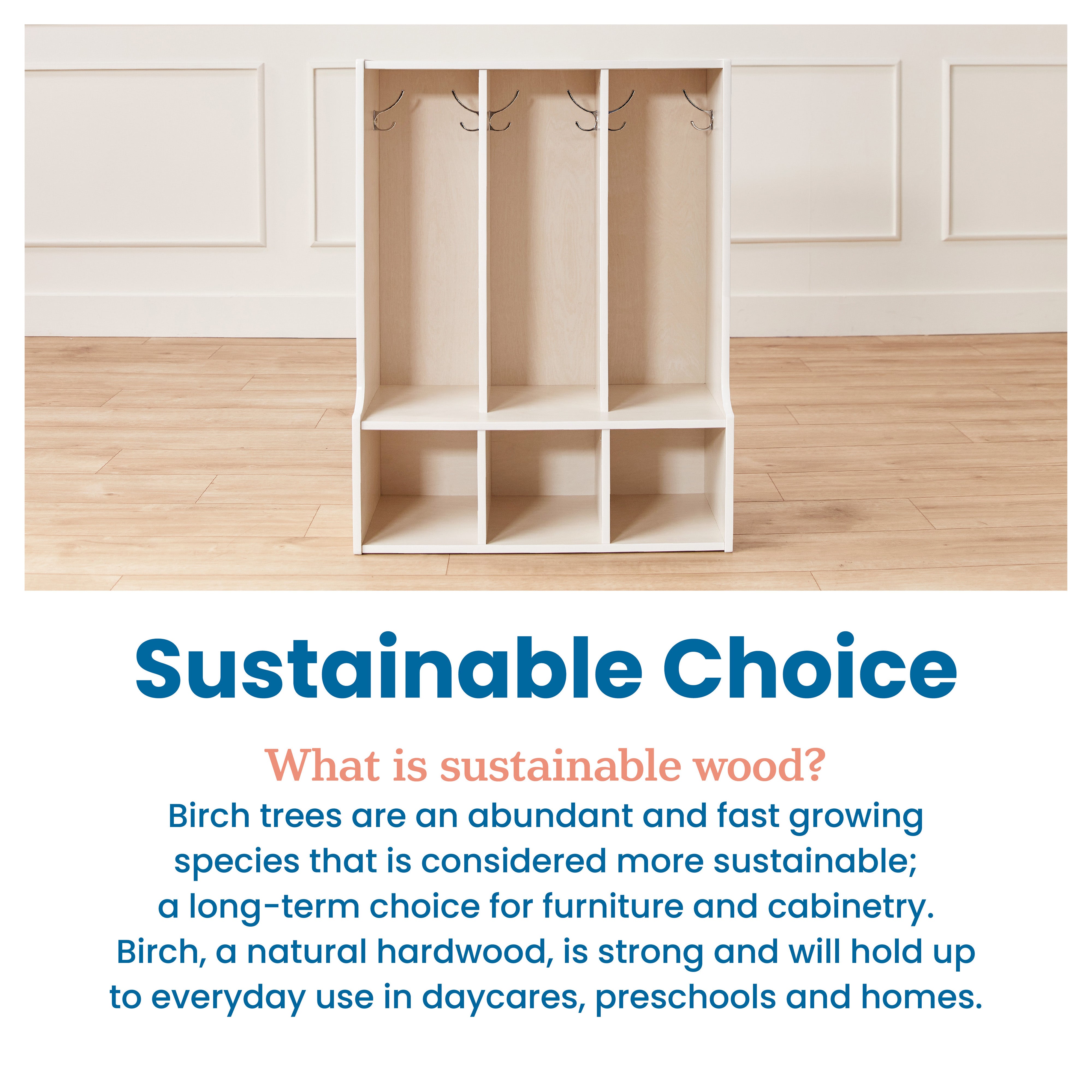 Streamline 3-Section Toddler Coat Locker with Bench