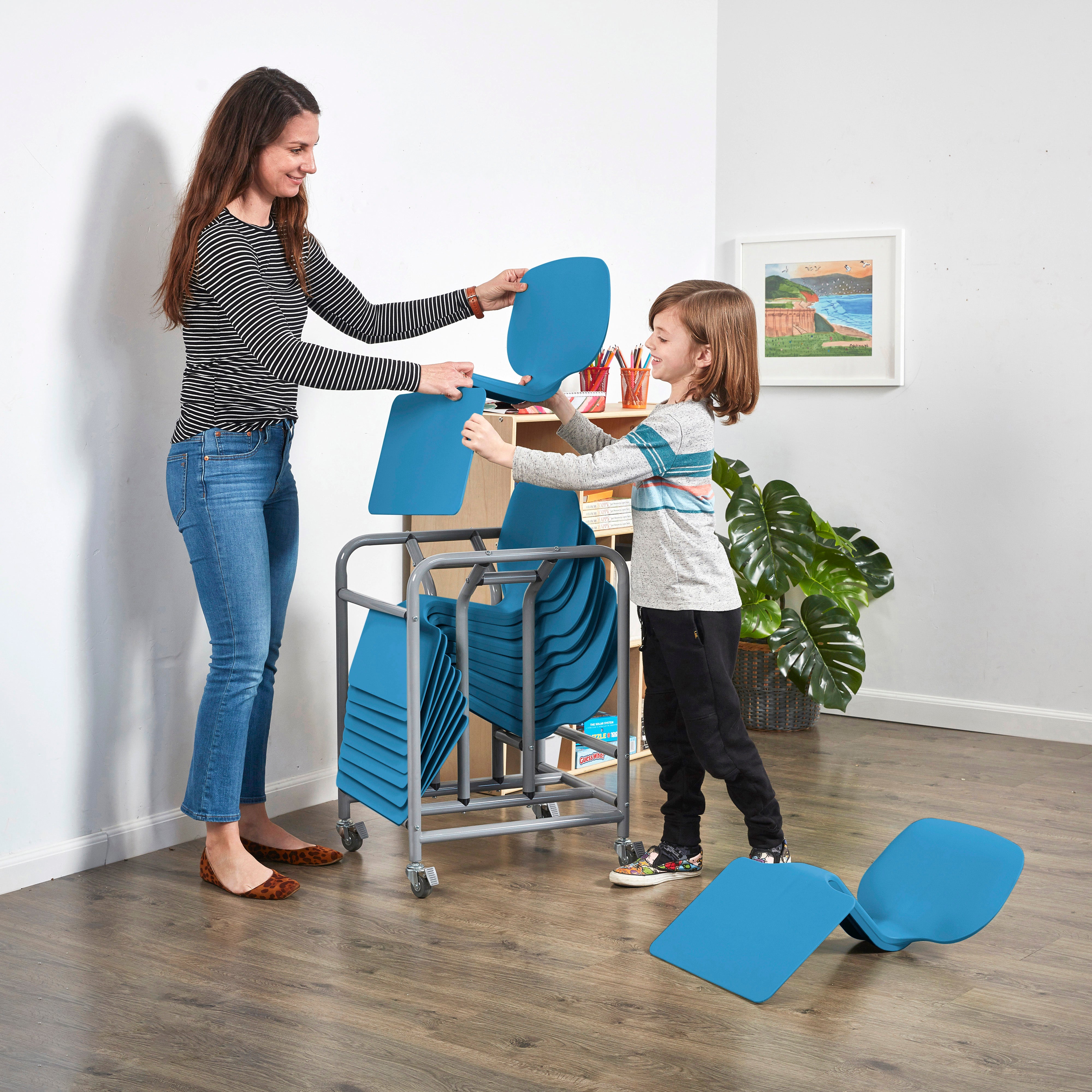 The Surf Portable Desk with Storage Cart, 10-Pack