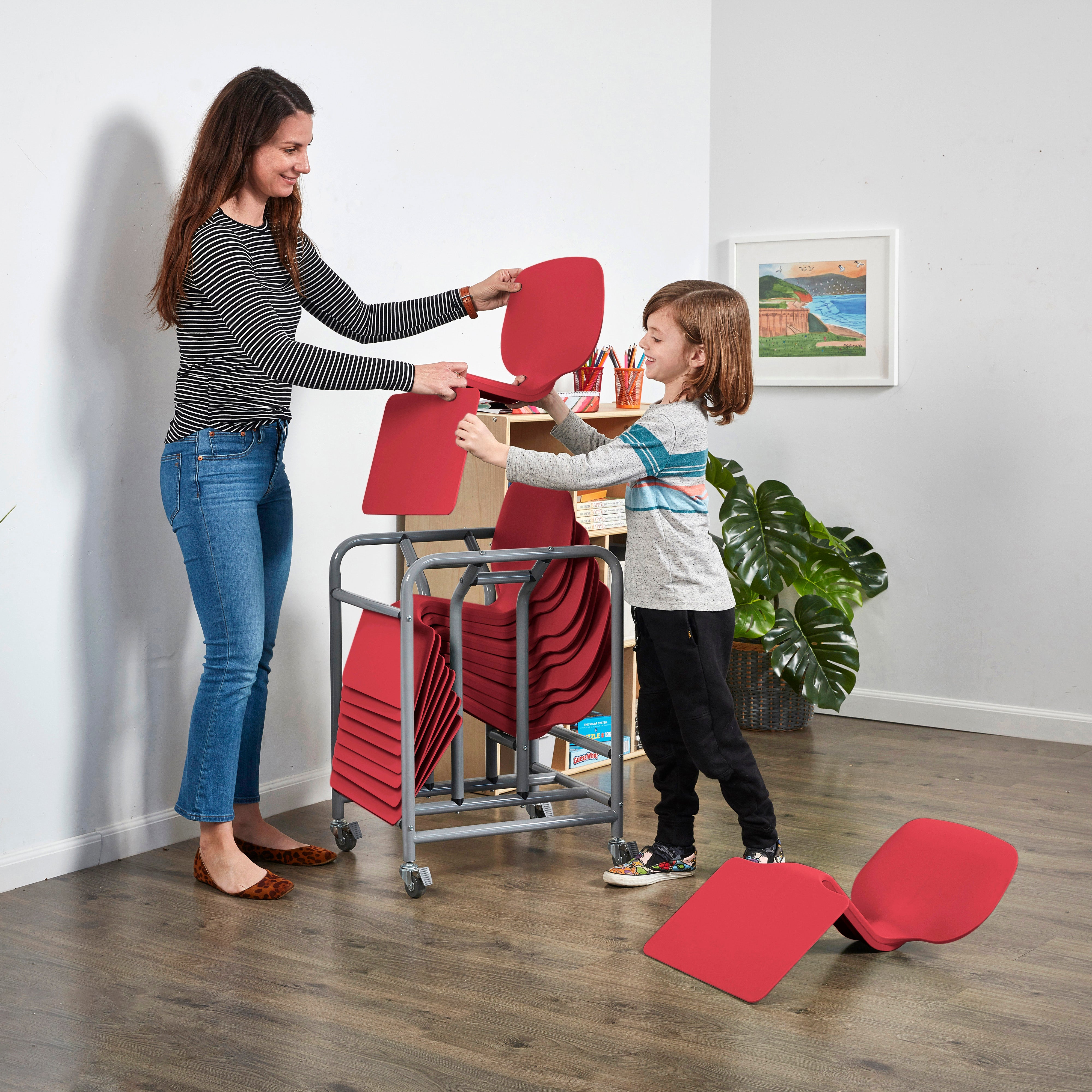 The Surf Portable Lap Desk with Mobile Storage Cart, 10-Pack