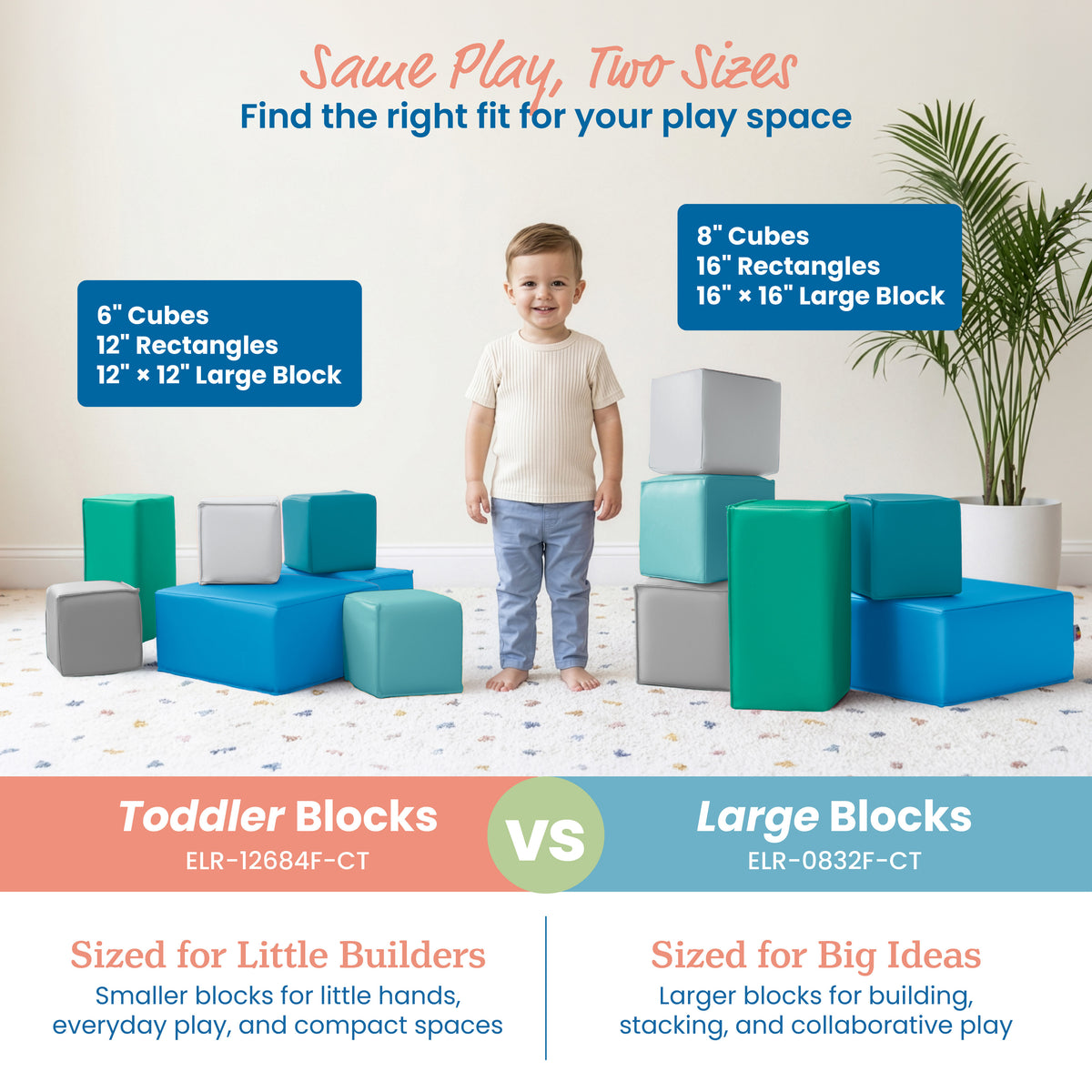 Large Foam Building Blocks Play Set, 7-Piece