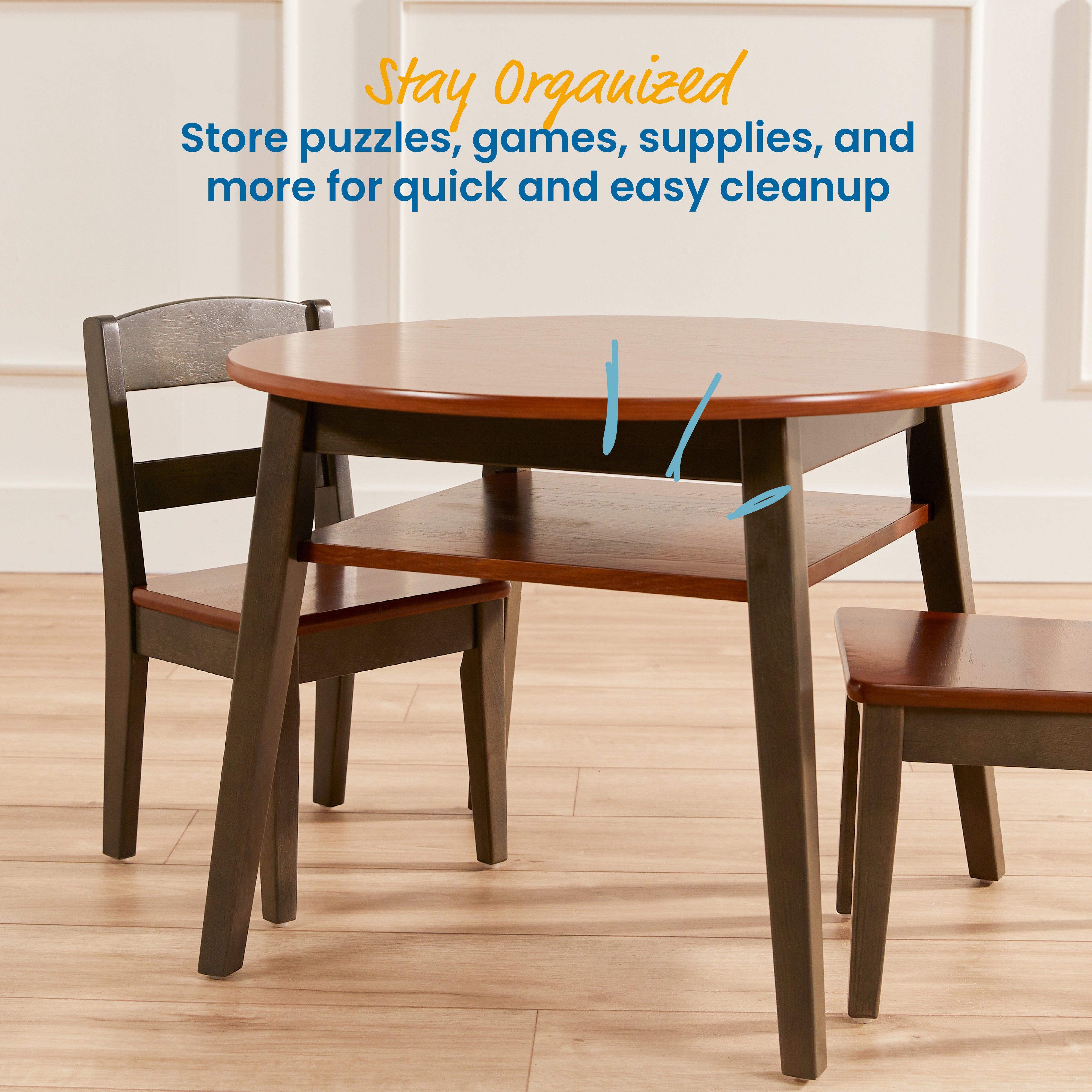 Hideaway Table and Chair Set, 3-Piece