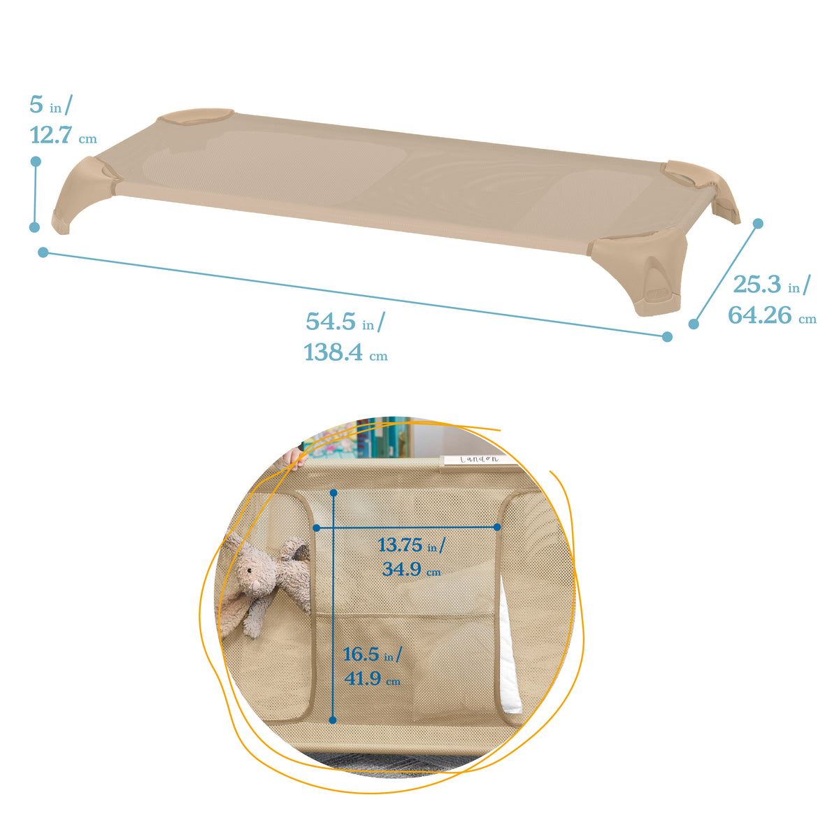 Stackable Cozy Cot with Storage and Name Tags, 6-Pack