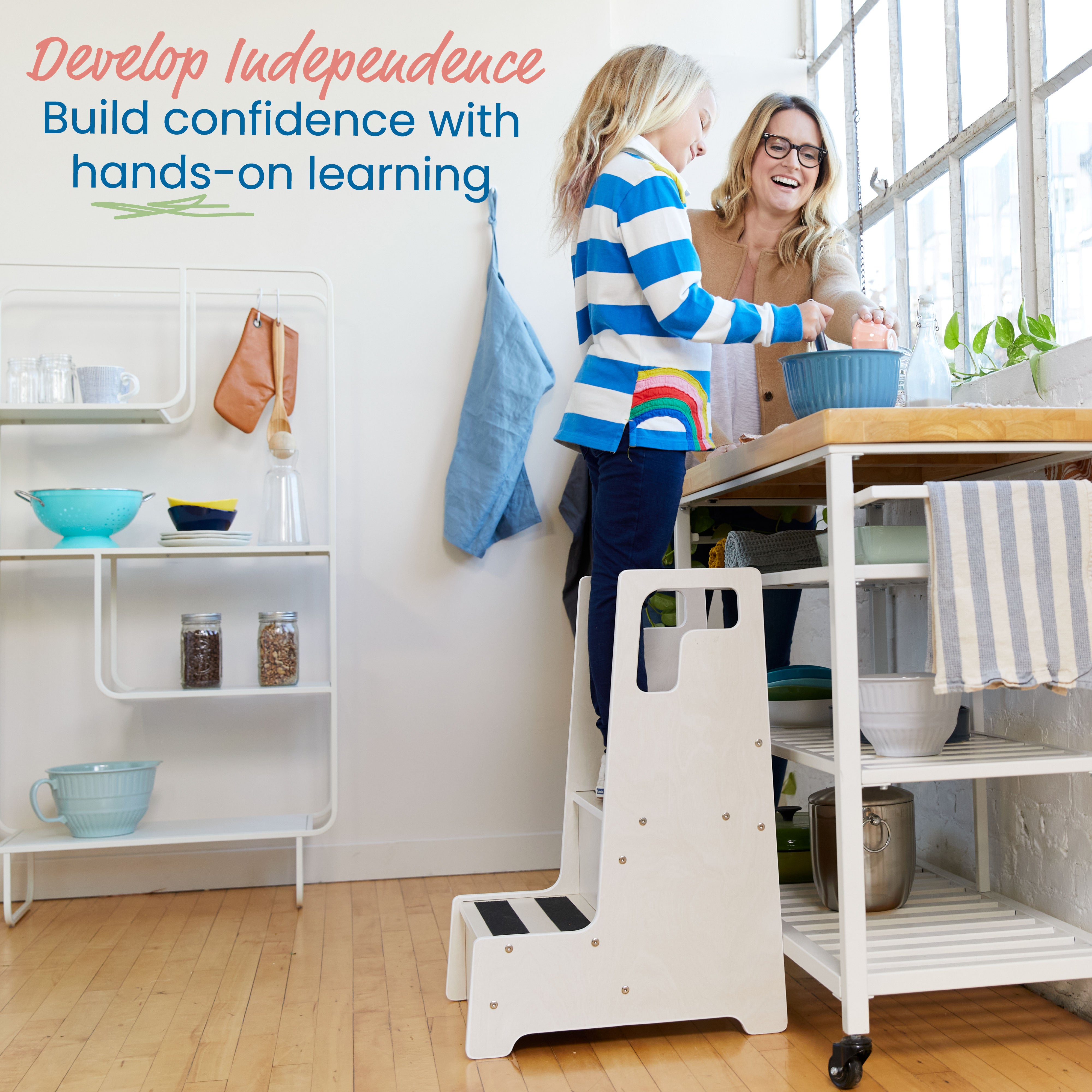 Reach-Up Step Stool with Handles