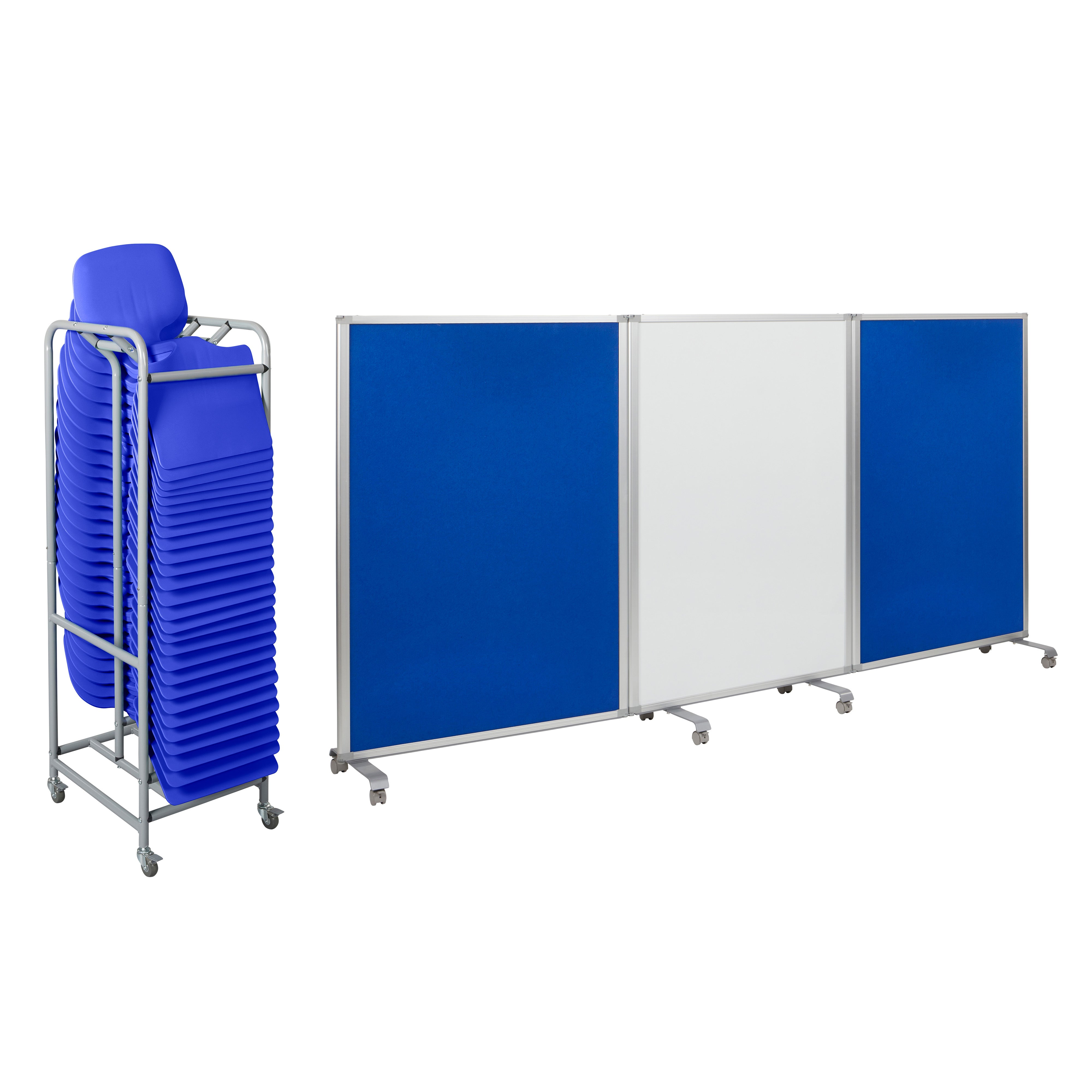 Surf Mobile Learning Package with Lap Desks, Storage Rack and 3-Panel Room Divider