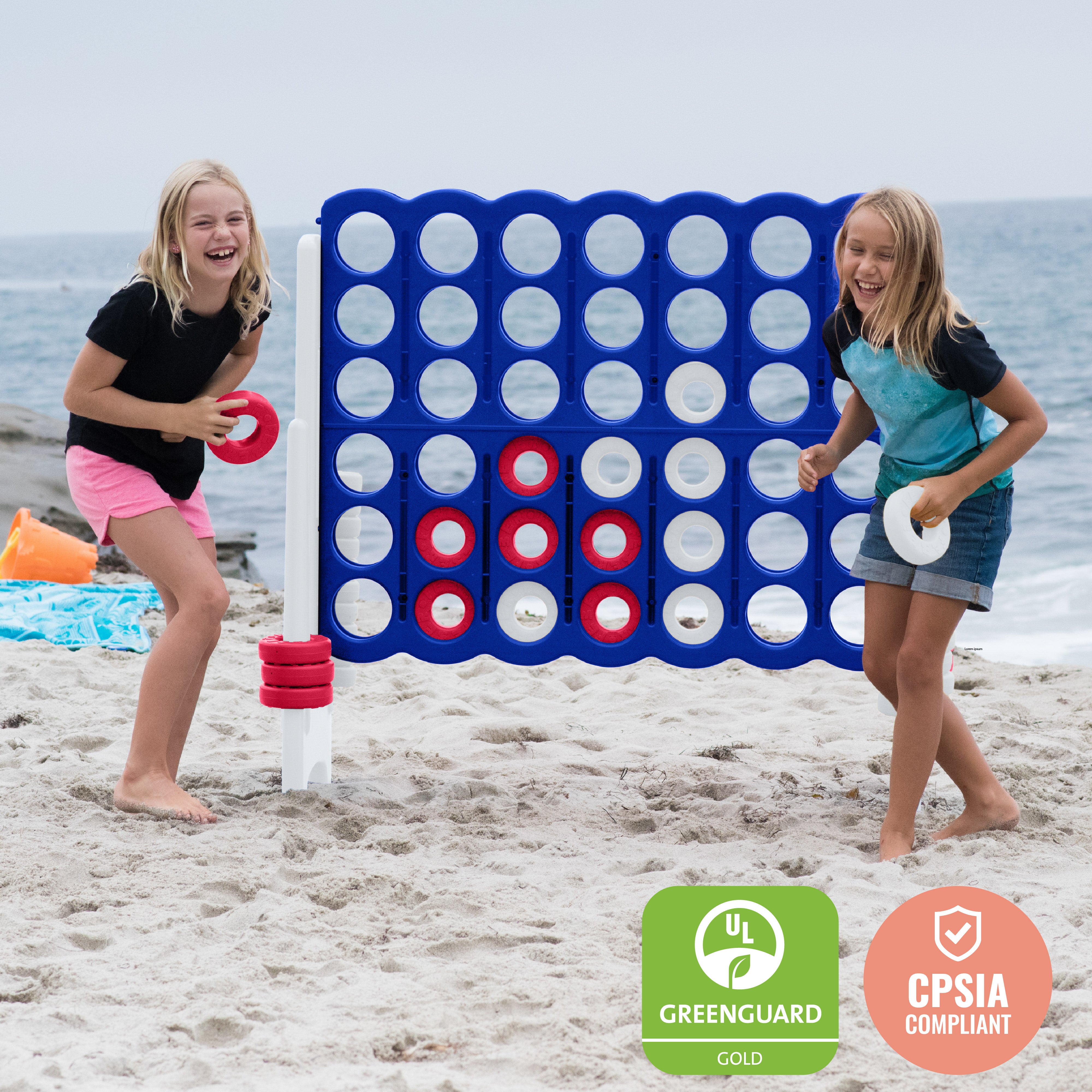 Jumbo 4-To-Score Giant Game with 42 Rings and Reset Sliders