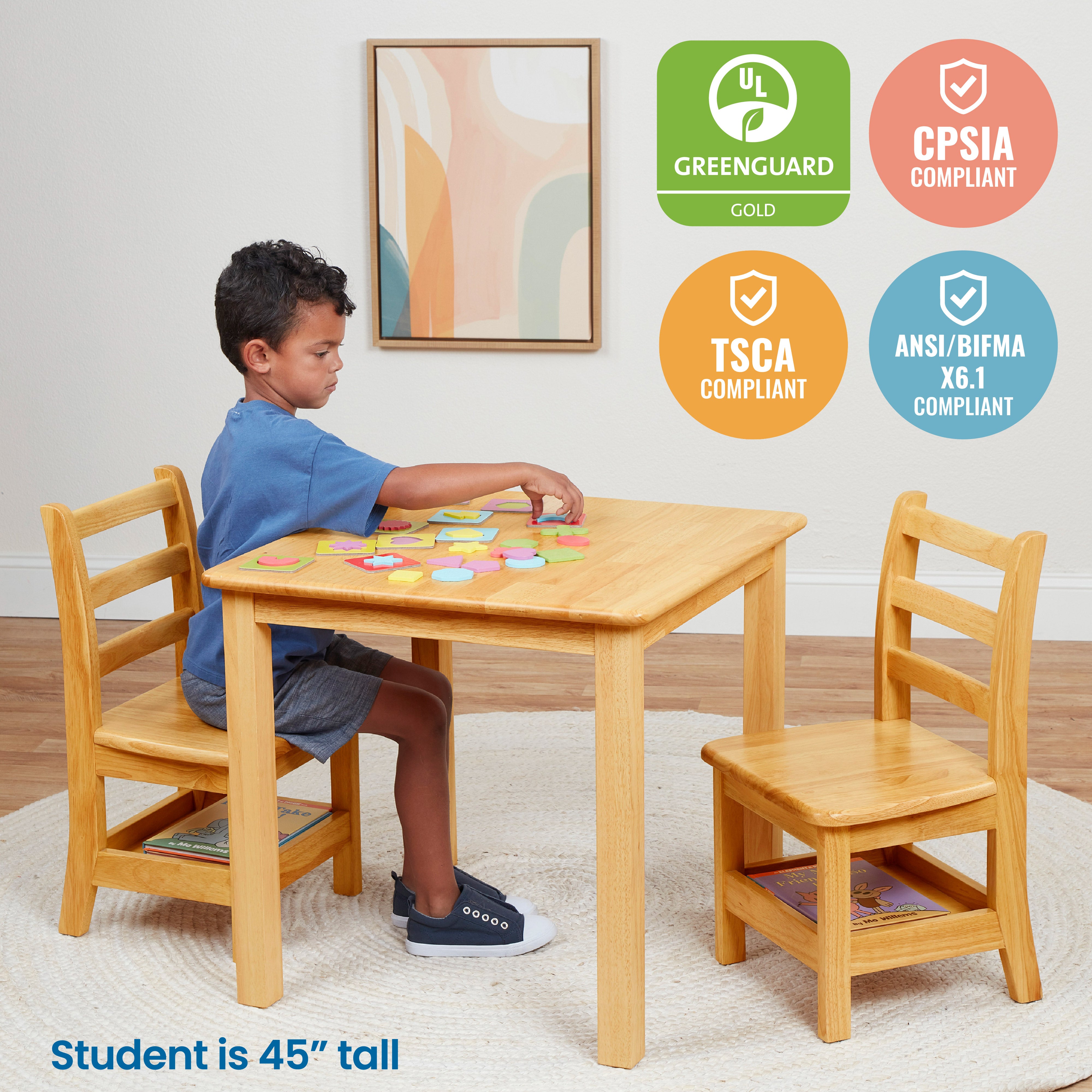 Three-Rung Ladderback Chair with Storage, 2-Pack