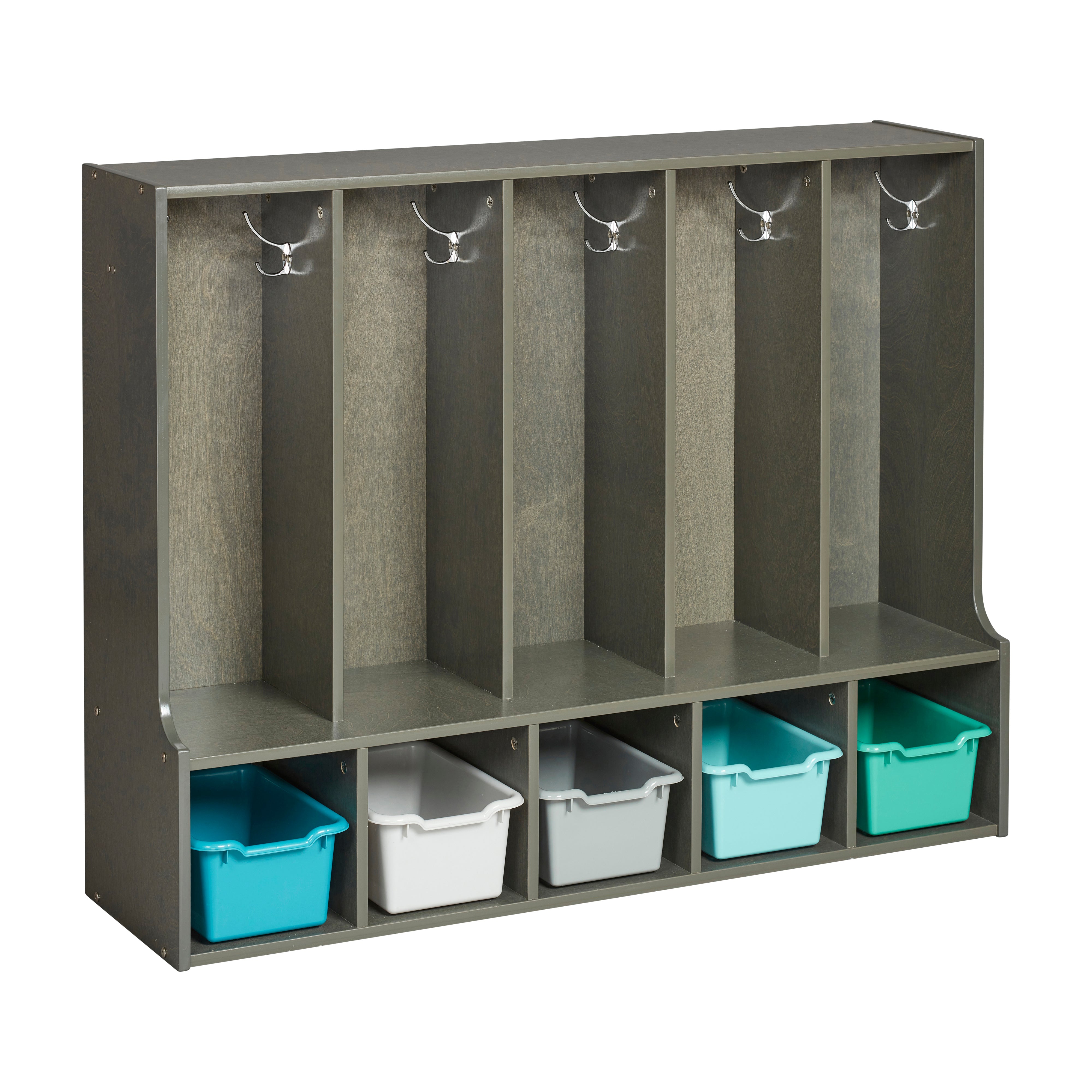 Streamline 5-Section Toddler Coat Locker with Bench and Bins