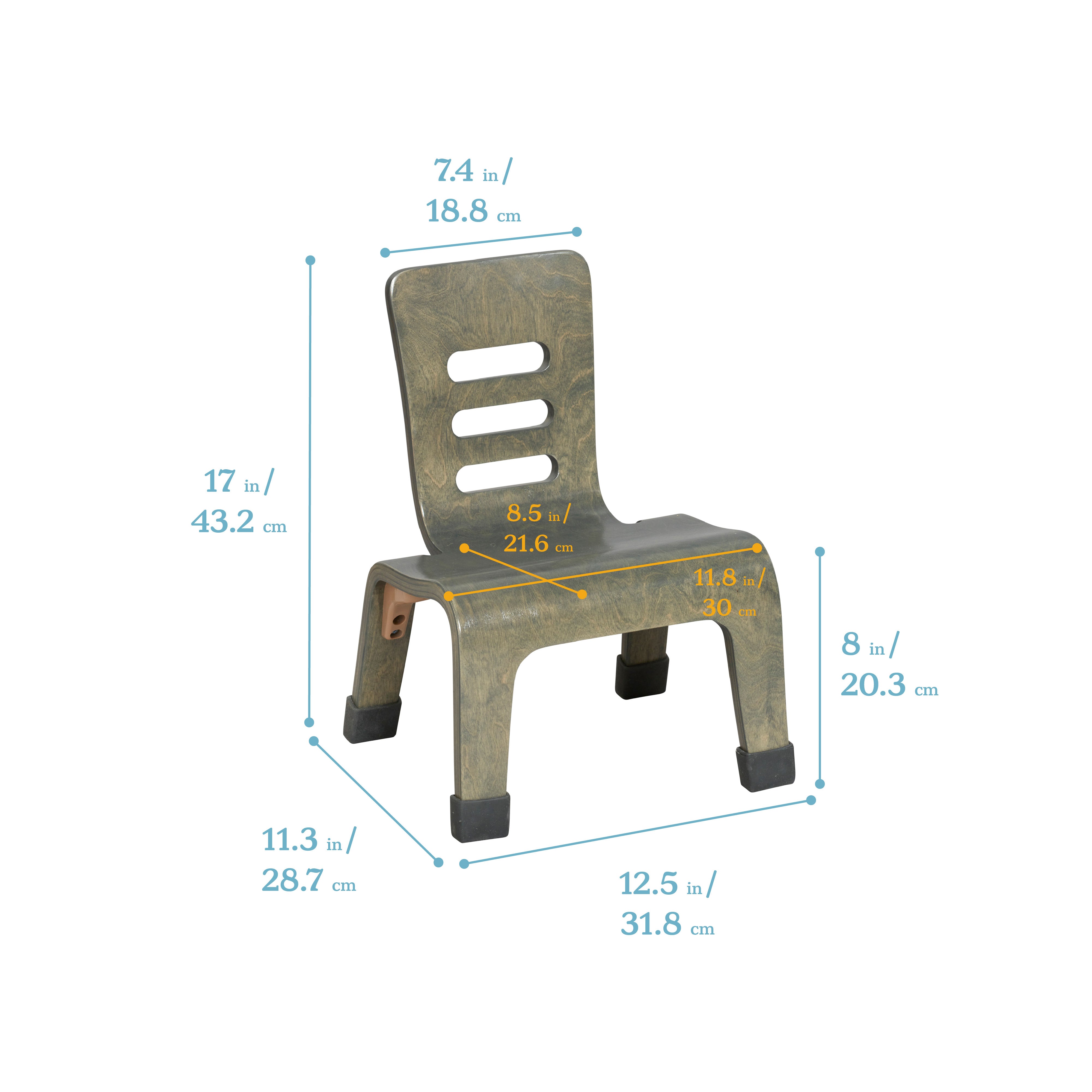 Bentwood Chair, 8in Seat Height, 2-Pack