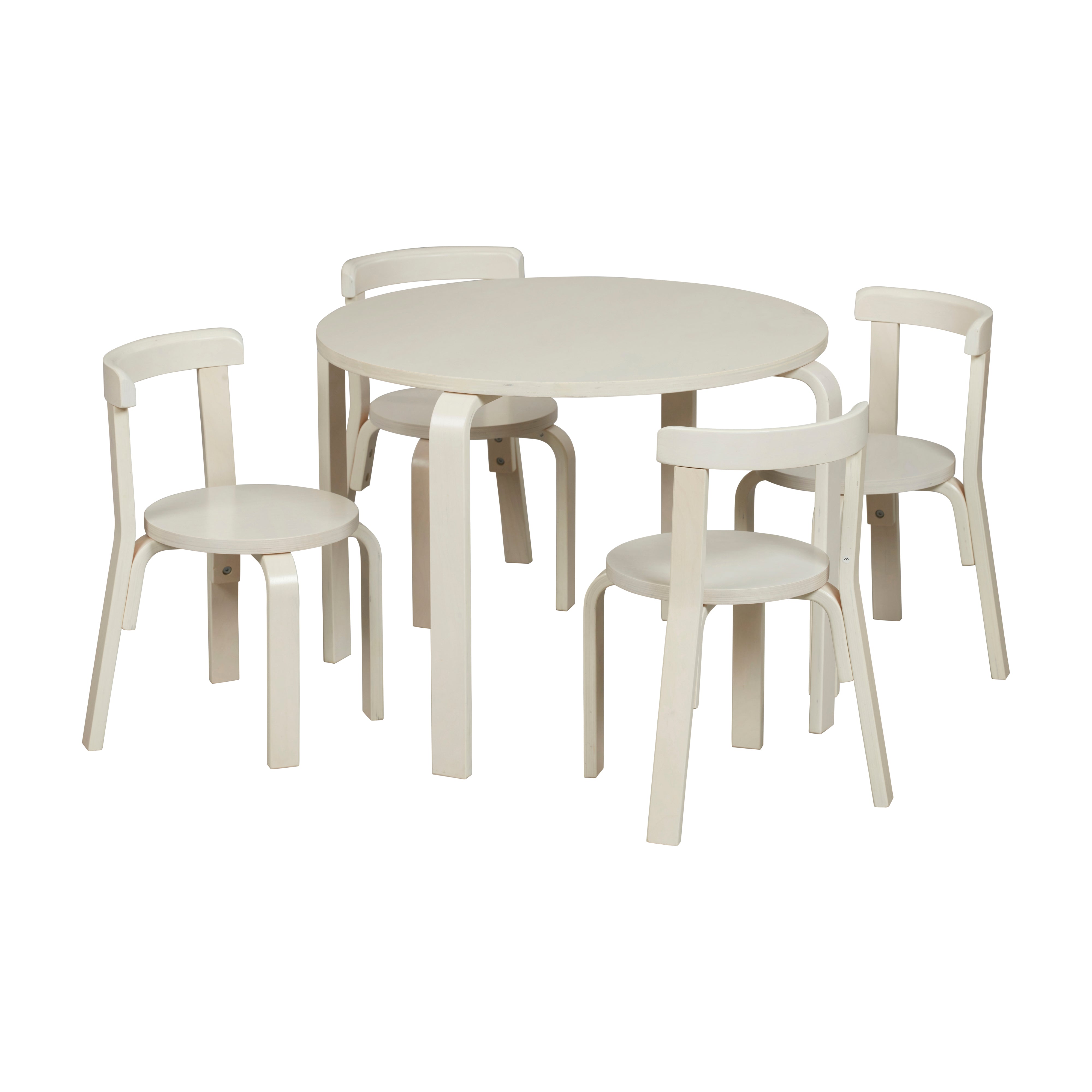 Bentwood Table and Curved Back Chair Set, 5-Piece
