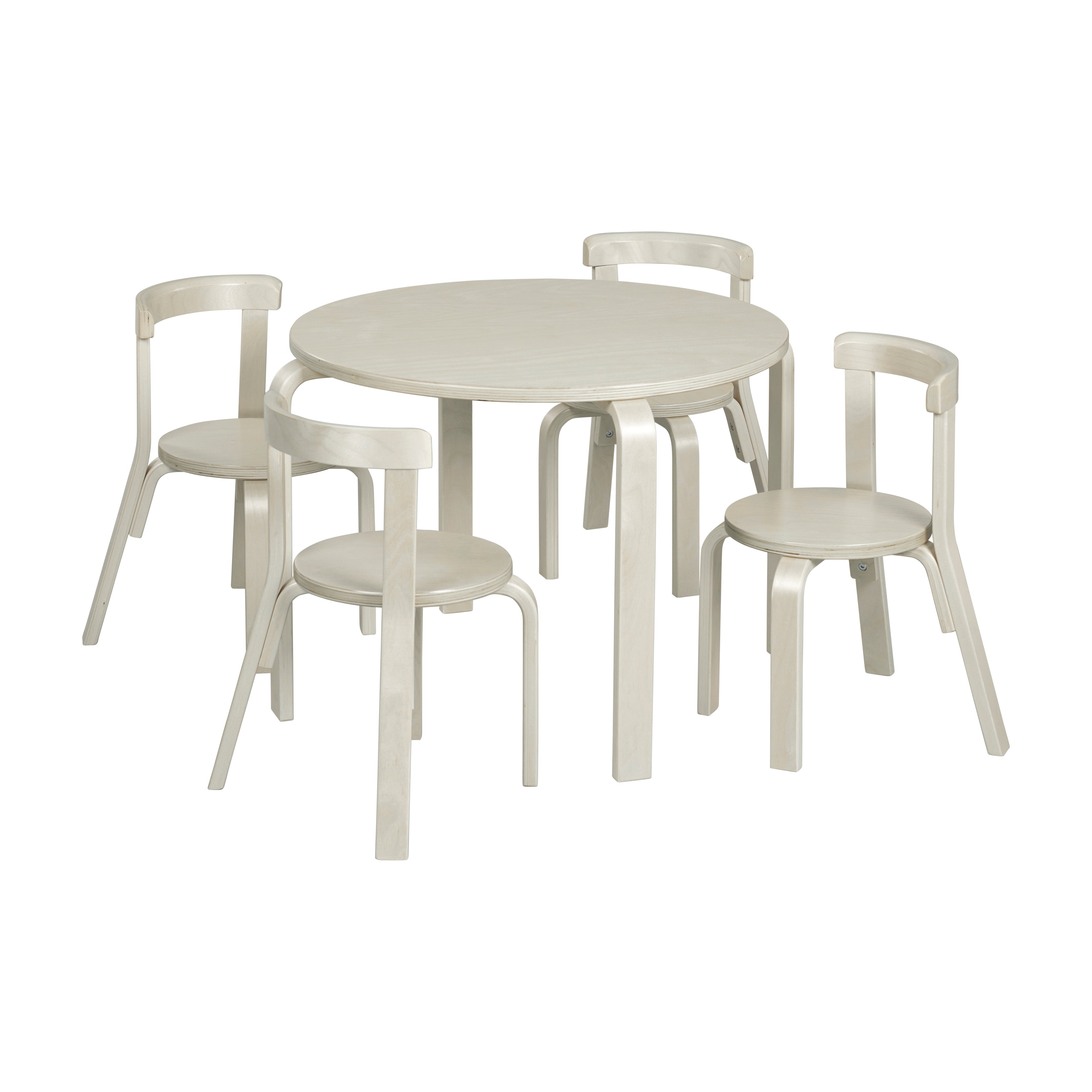 Bentwood Table and Curved Back Chair Set, 5-Piece