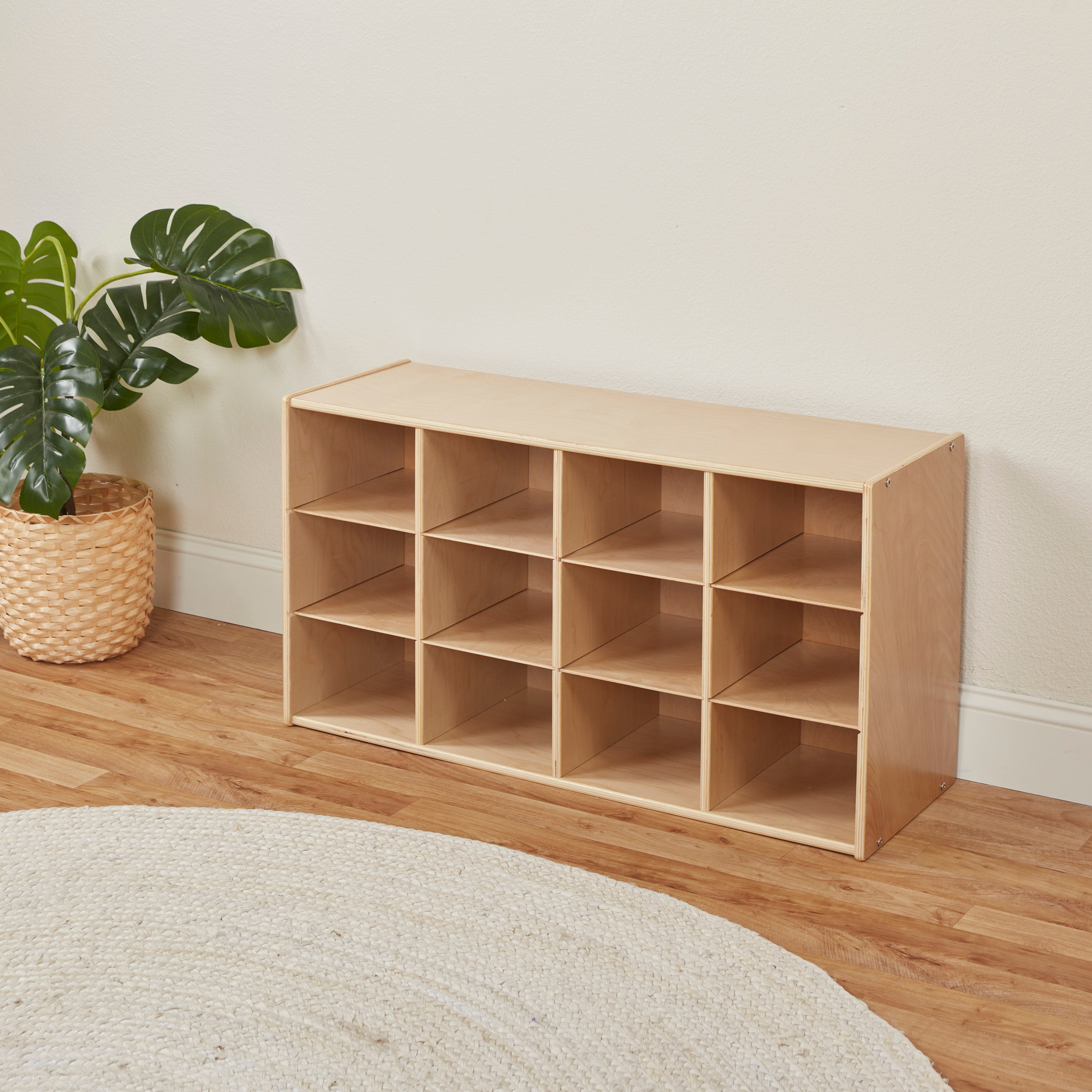 Streamline 12 Cubby Tray Storage Cabinet, 3x4