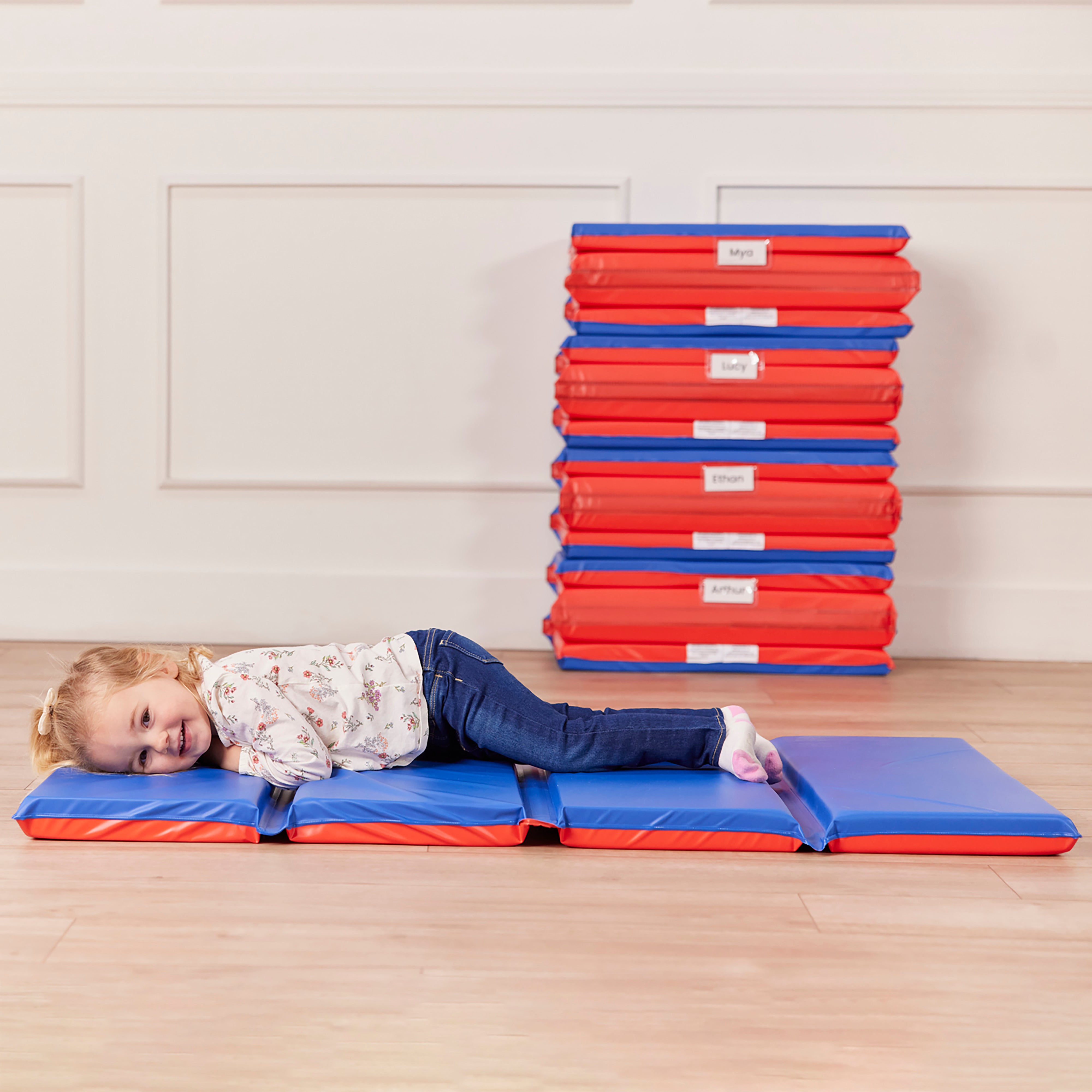 Premium Folding Rest Mat - Red/Blue