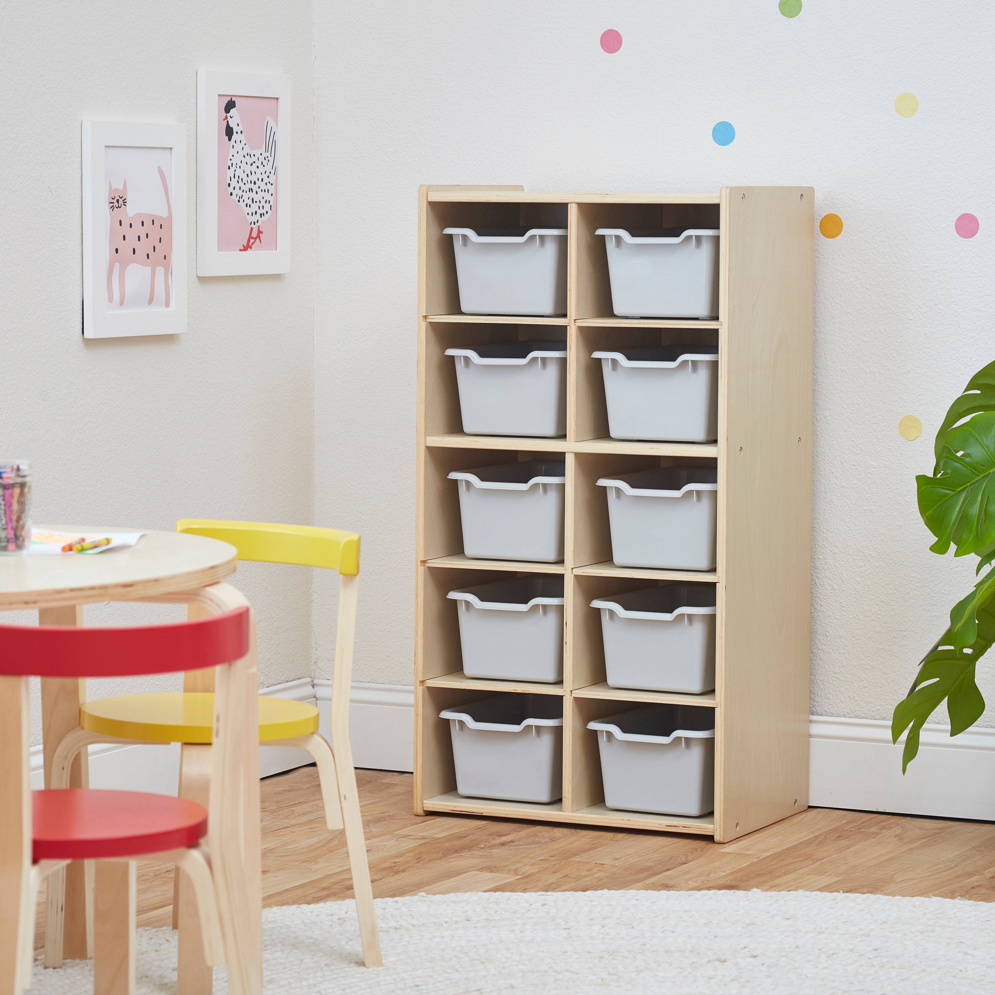Streamline 10 Cubby Tray Cabinet and 10 Scoop Front Bins, 5x2