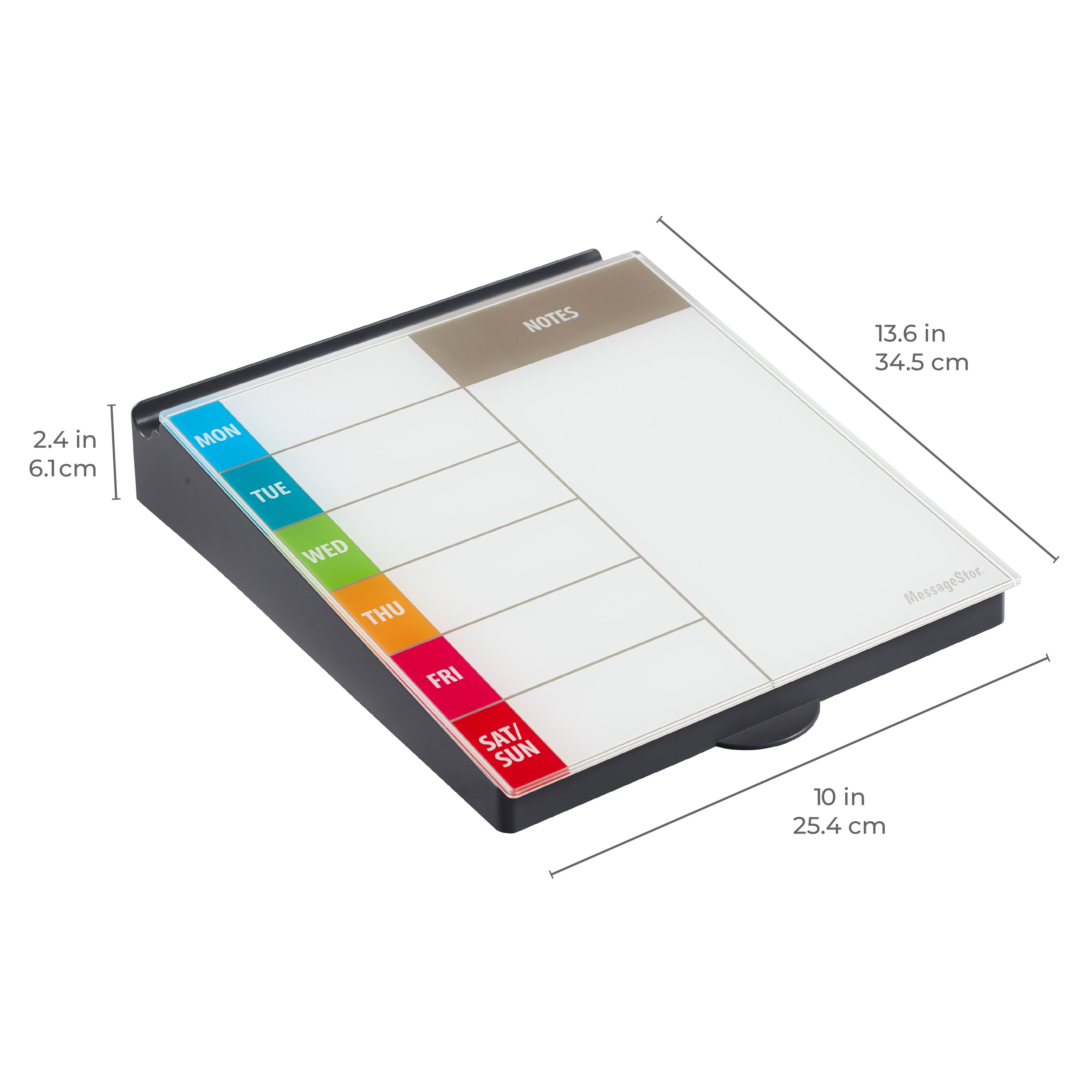 MessageStor Dry-Erase Glass Board Memo Station