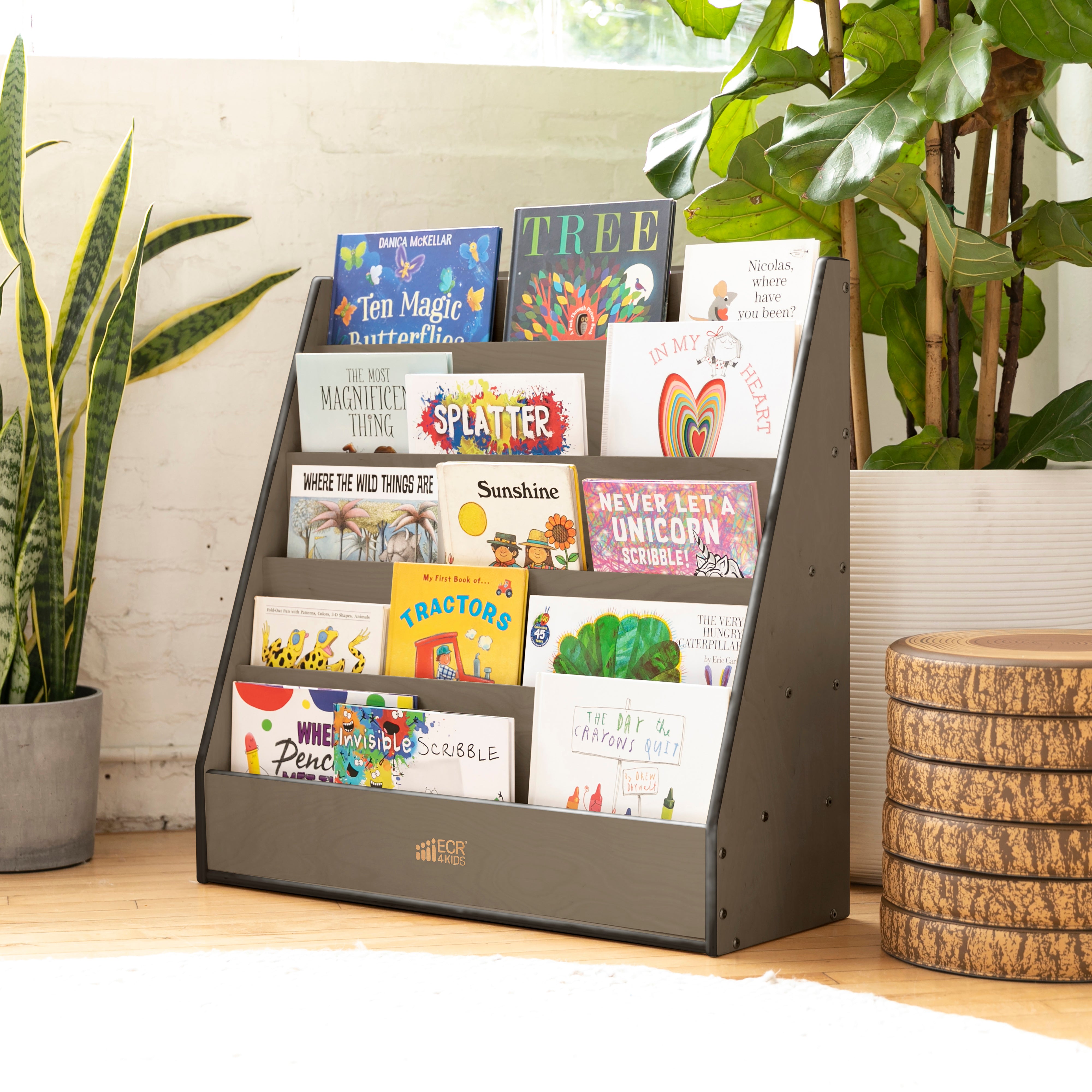 Streamline Single-Sided Book Display with Storage