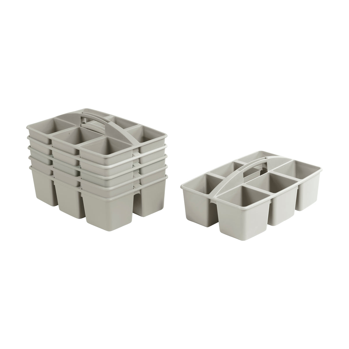 6-Compartment Large Plastic Caddy, 6-Pack