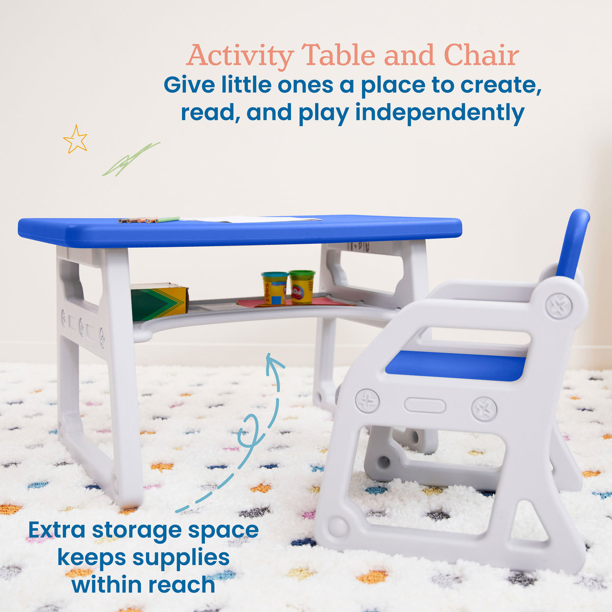 Toddler Plus Desk and Chair Set, 2-Piece