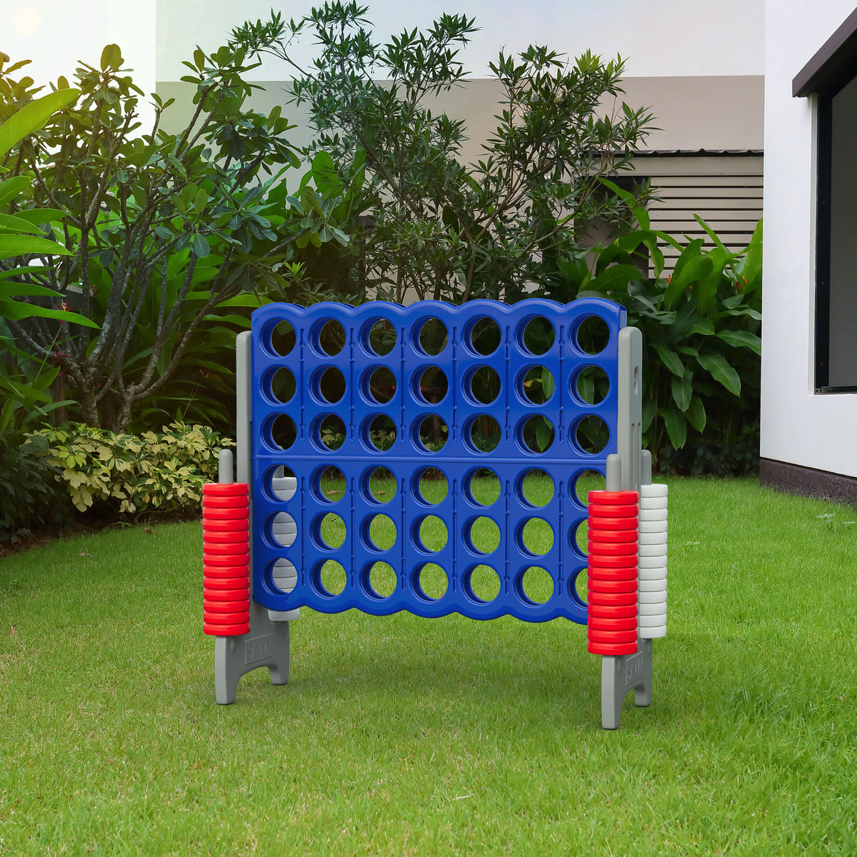 Giant 4-in-A-Row Indoor and Outdoor Yard Game Set, 3.8ft Tall