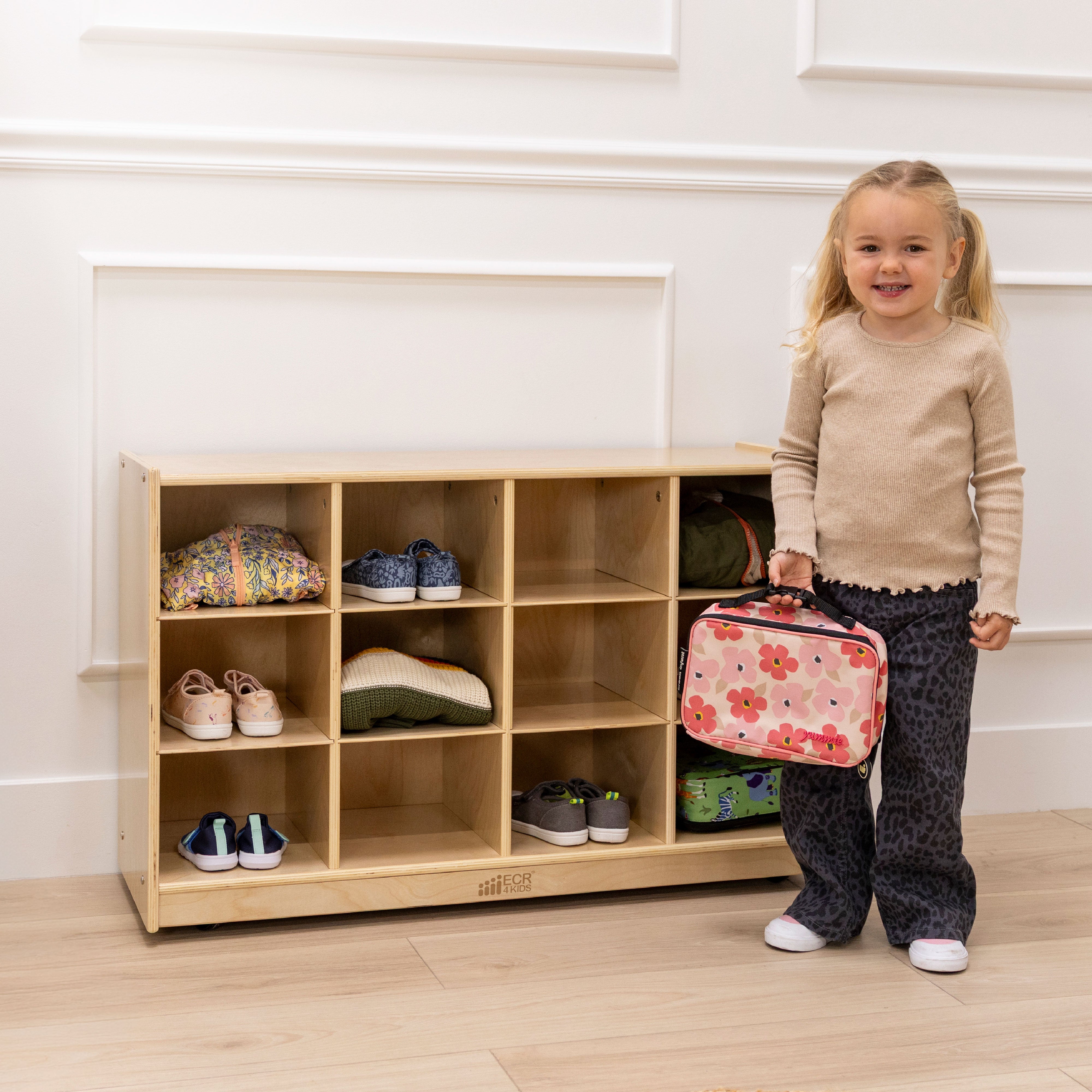 12 Cubby Mobile Tray Cabinet, 3x4