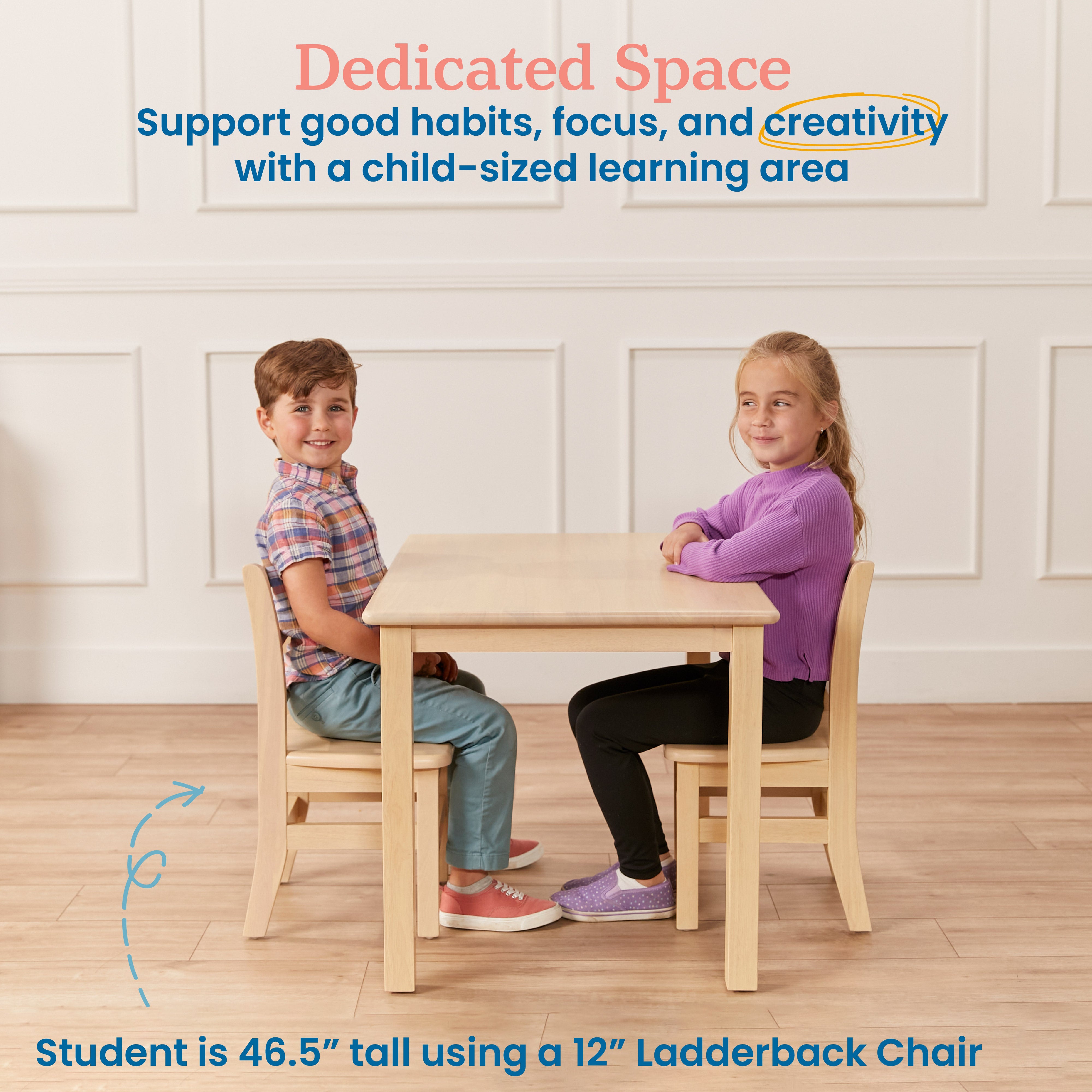 24in x 36in Rectangular Hardwood Table with 22in Legs