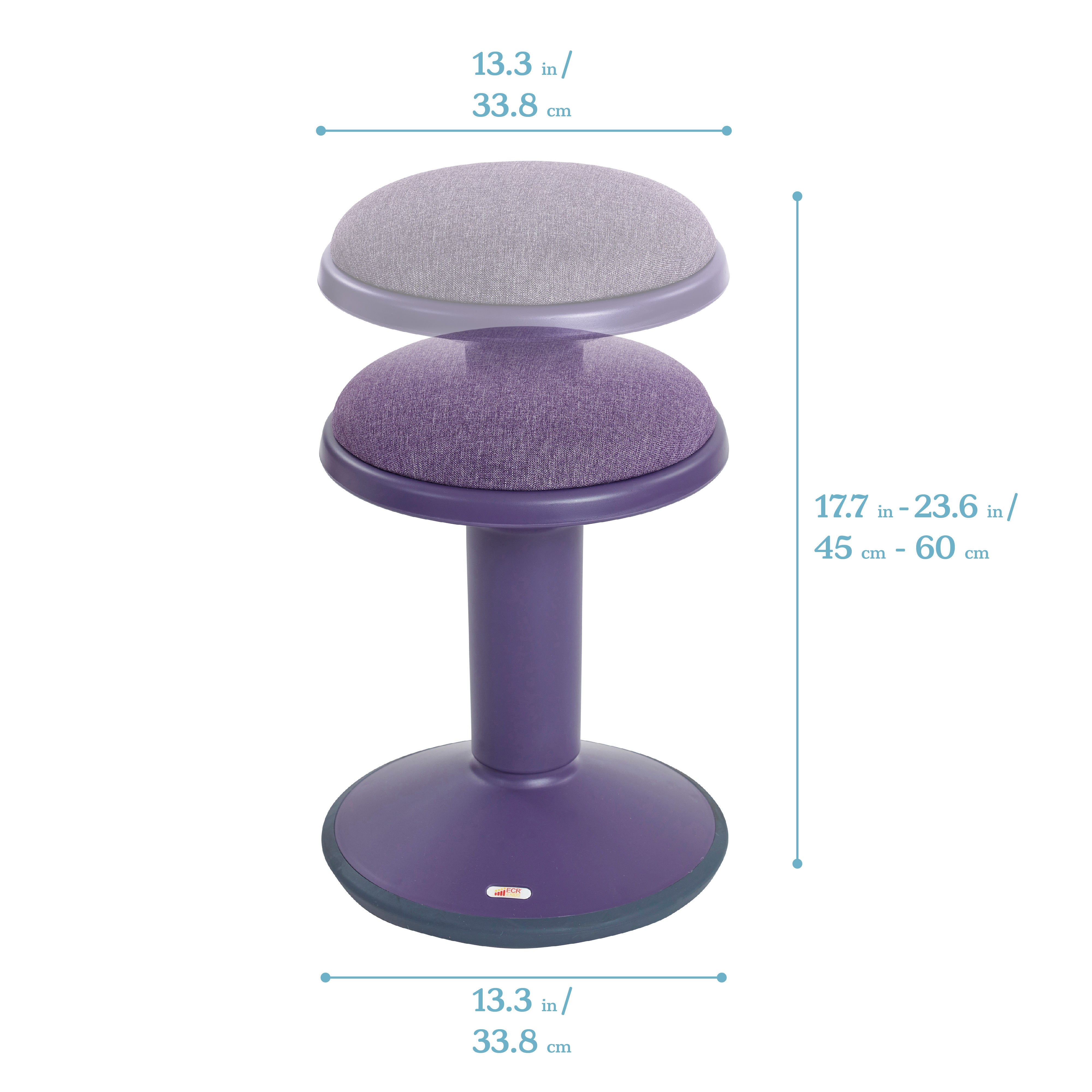 Sitwell Wobble Stool with Cushion, Adjustable Height