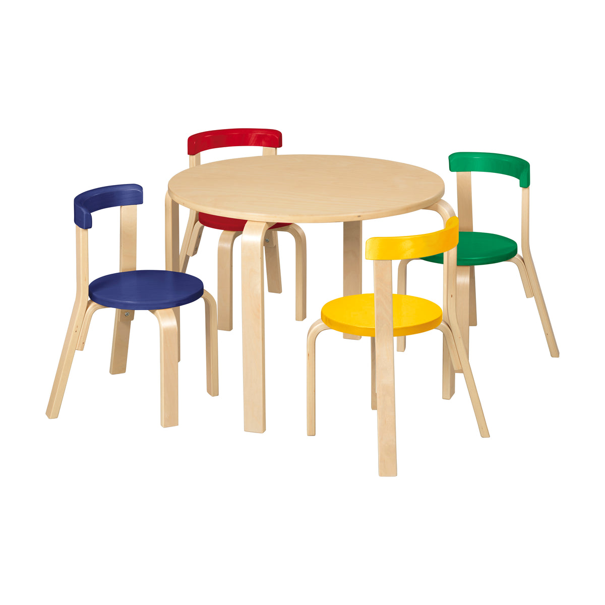 Bentwood Kids Table and Chairs Set, 5-Piece