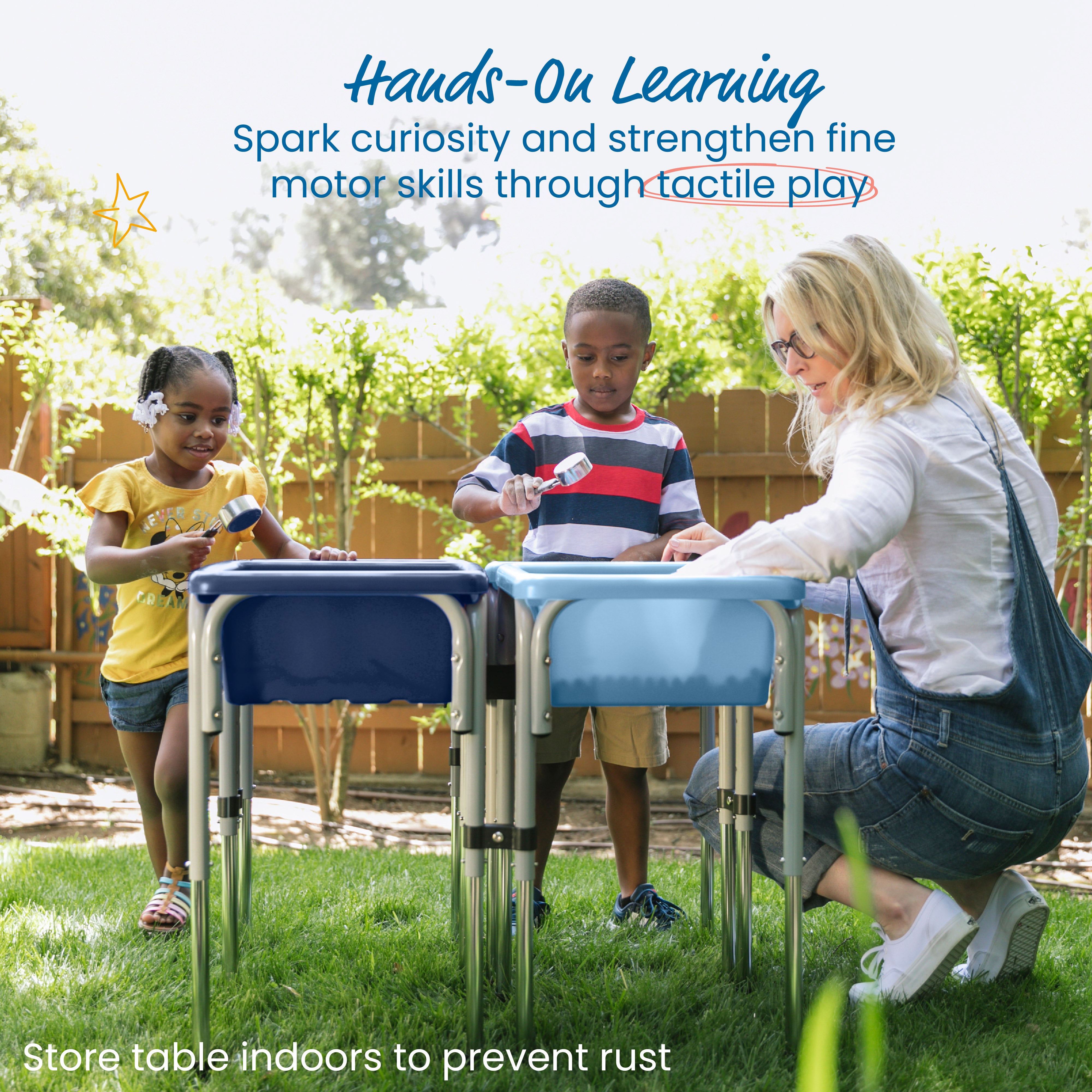 4-Station Sand and Water Adjustable Play Table