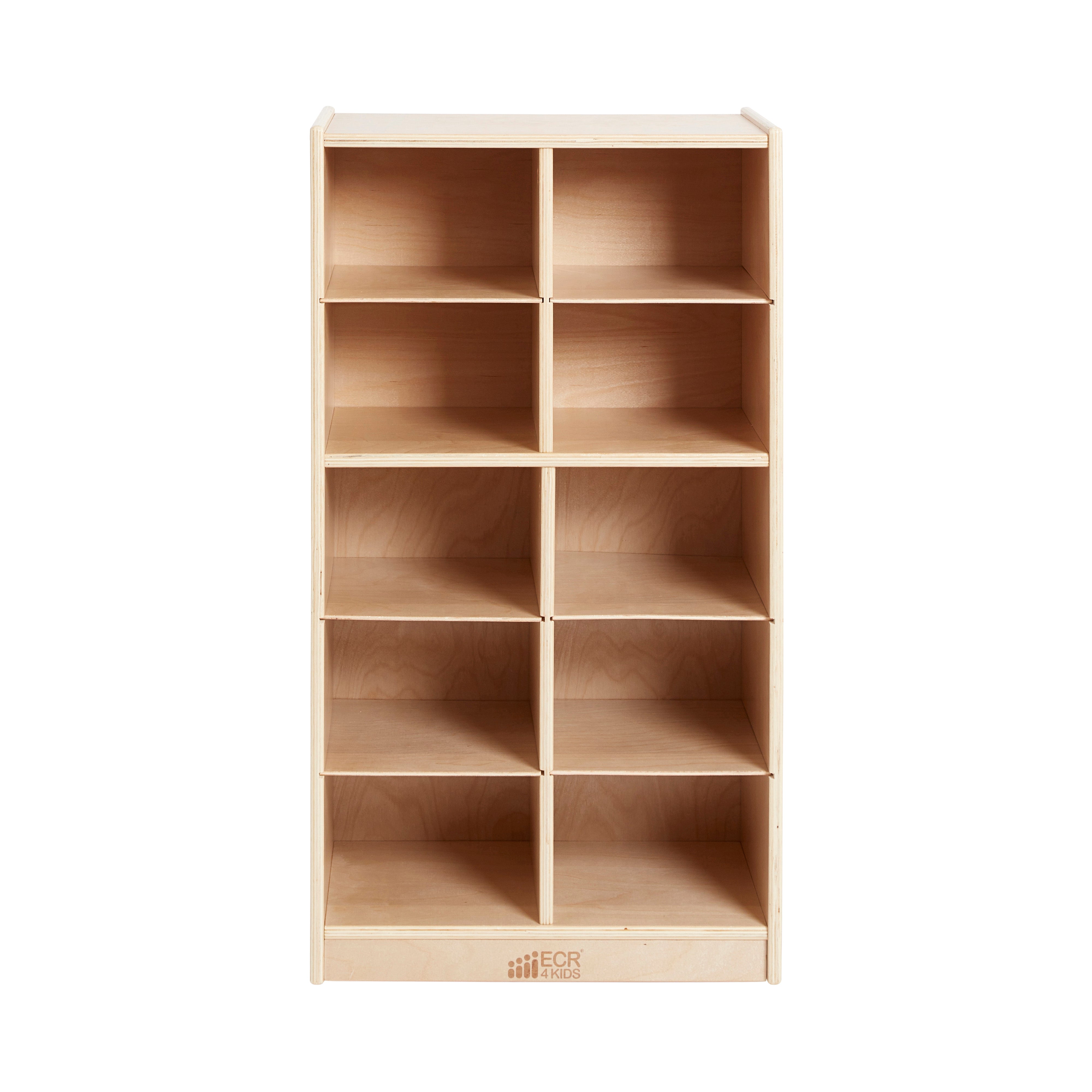 10 Cubby Mobile Tray Cabinet and 10 Scoop Front Bins, 5x2