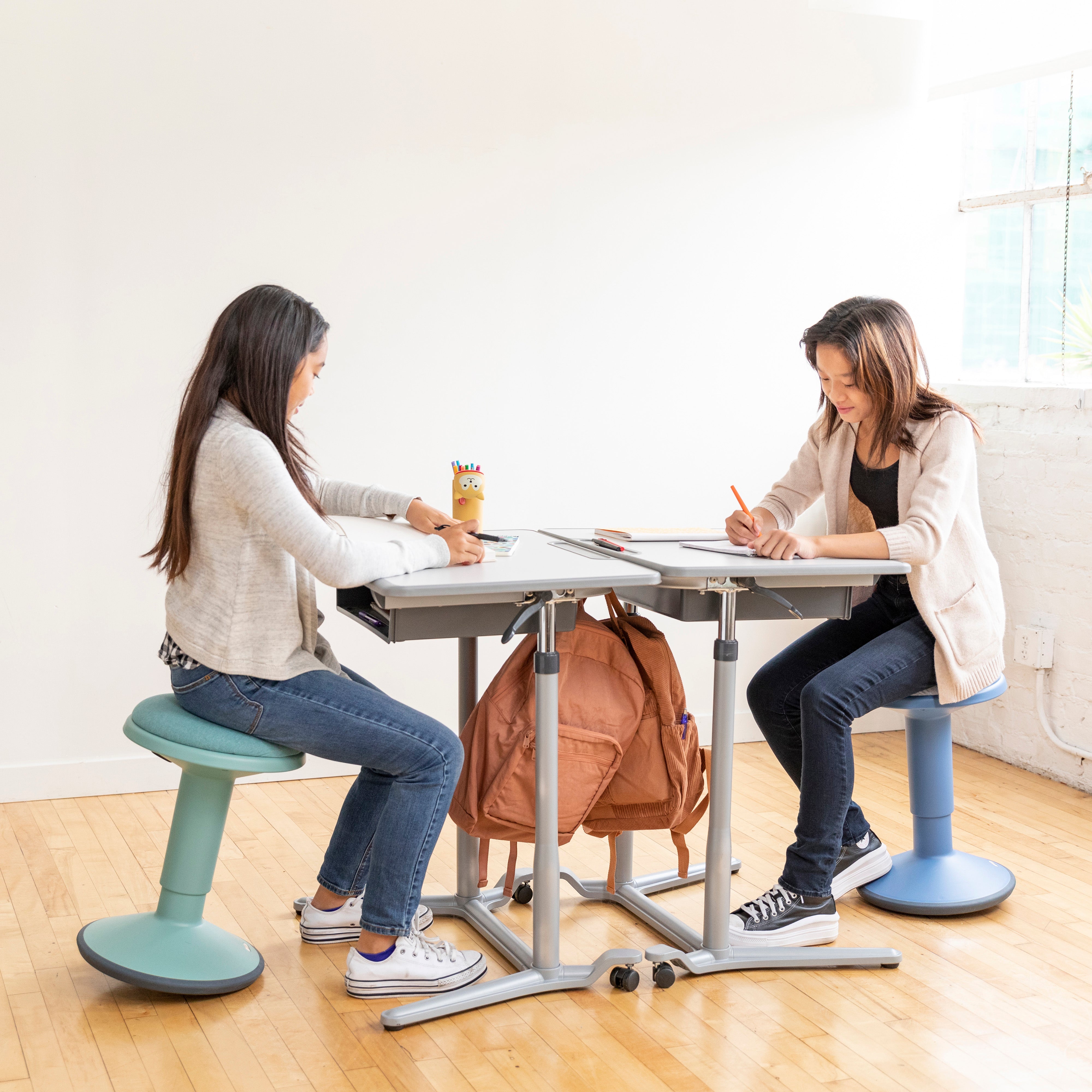 Sitwell Wobble Stool with Cushion, Adjustable Height