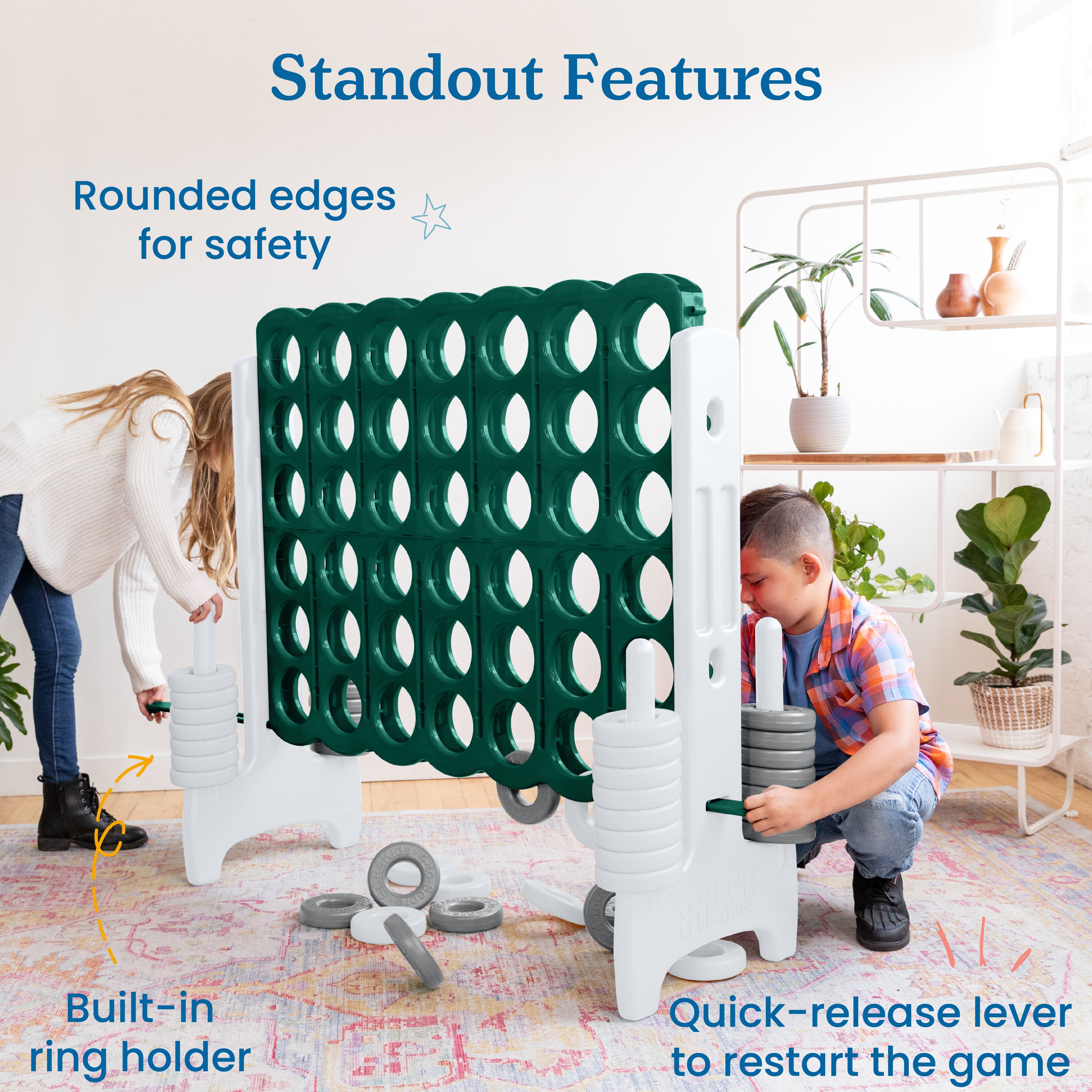 Jumbo 4-To-Score Giant Game with 42 Rings and Reset Sliders