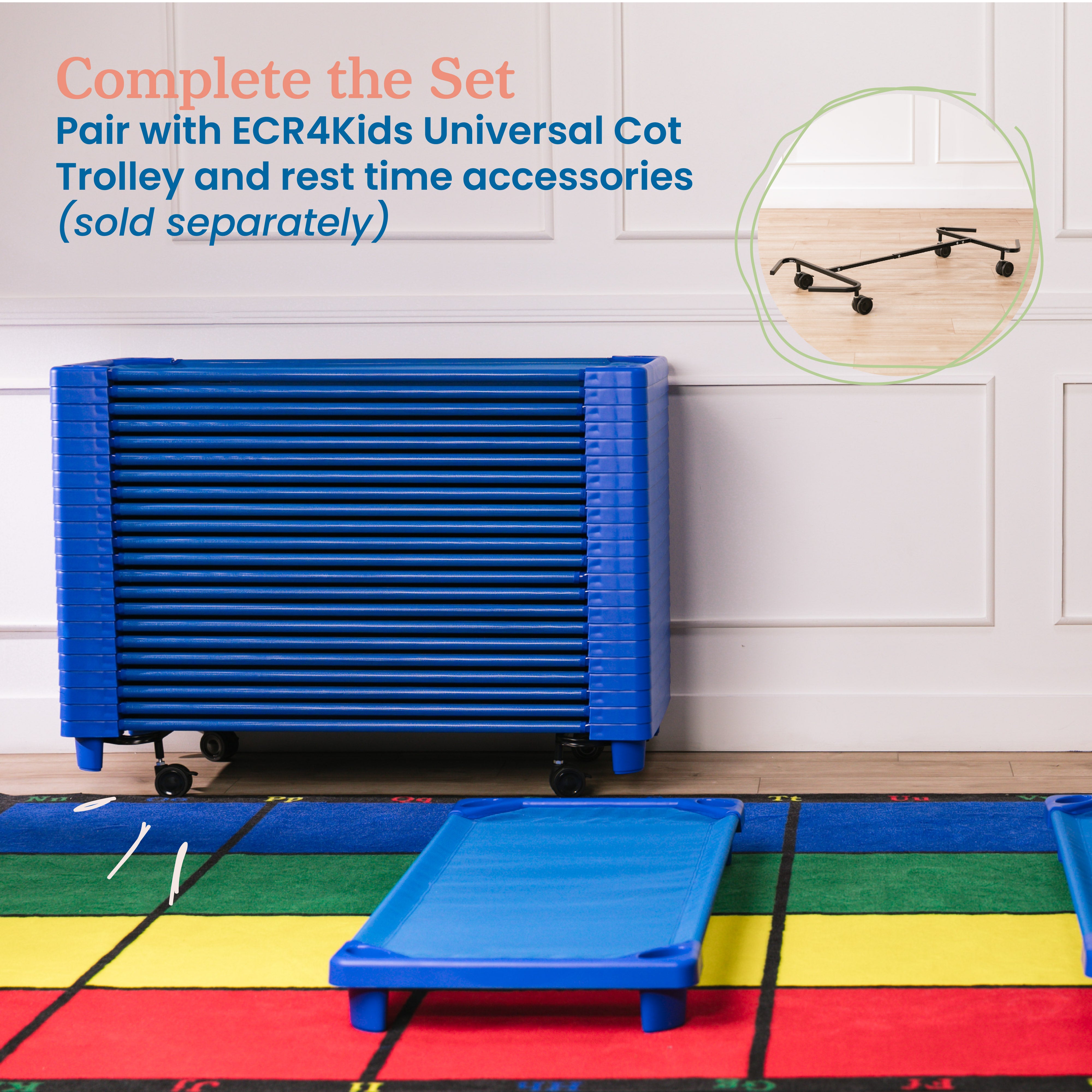 Streamline Cot, Assembled, Standard Size - Blue