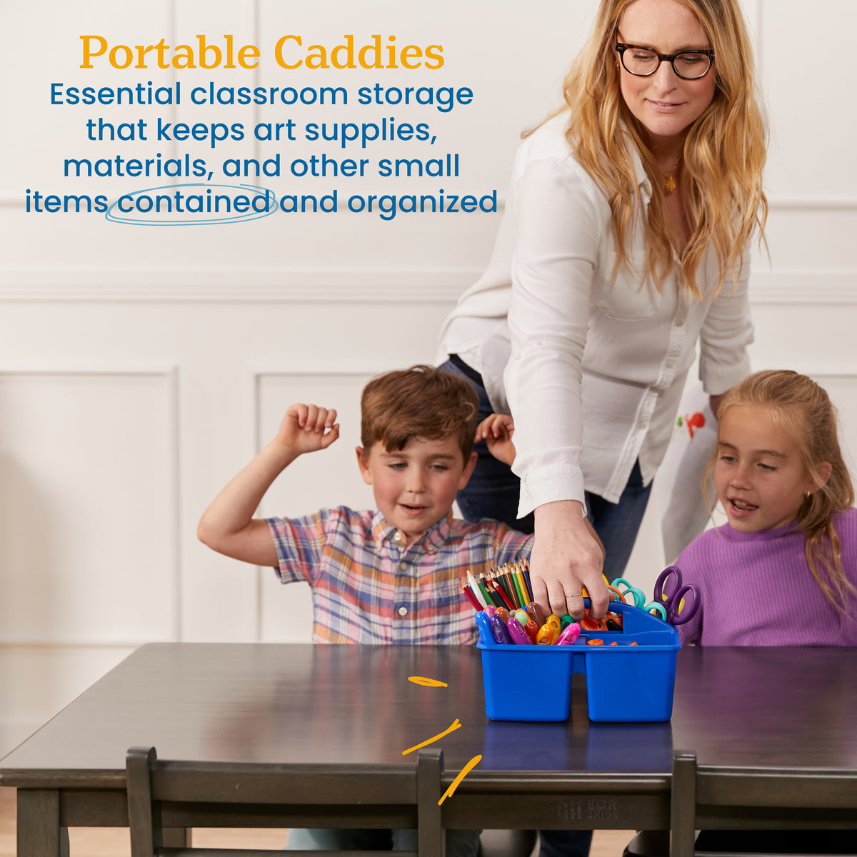 4-Compartment Medium Plastic Caddy, 6-Pack