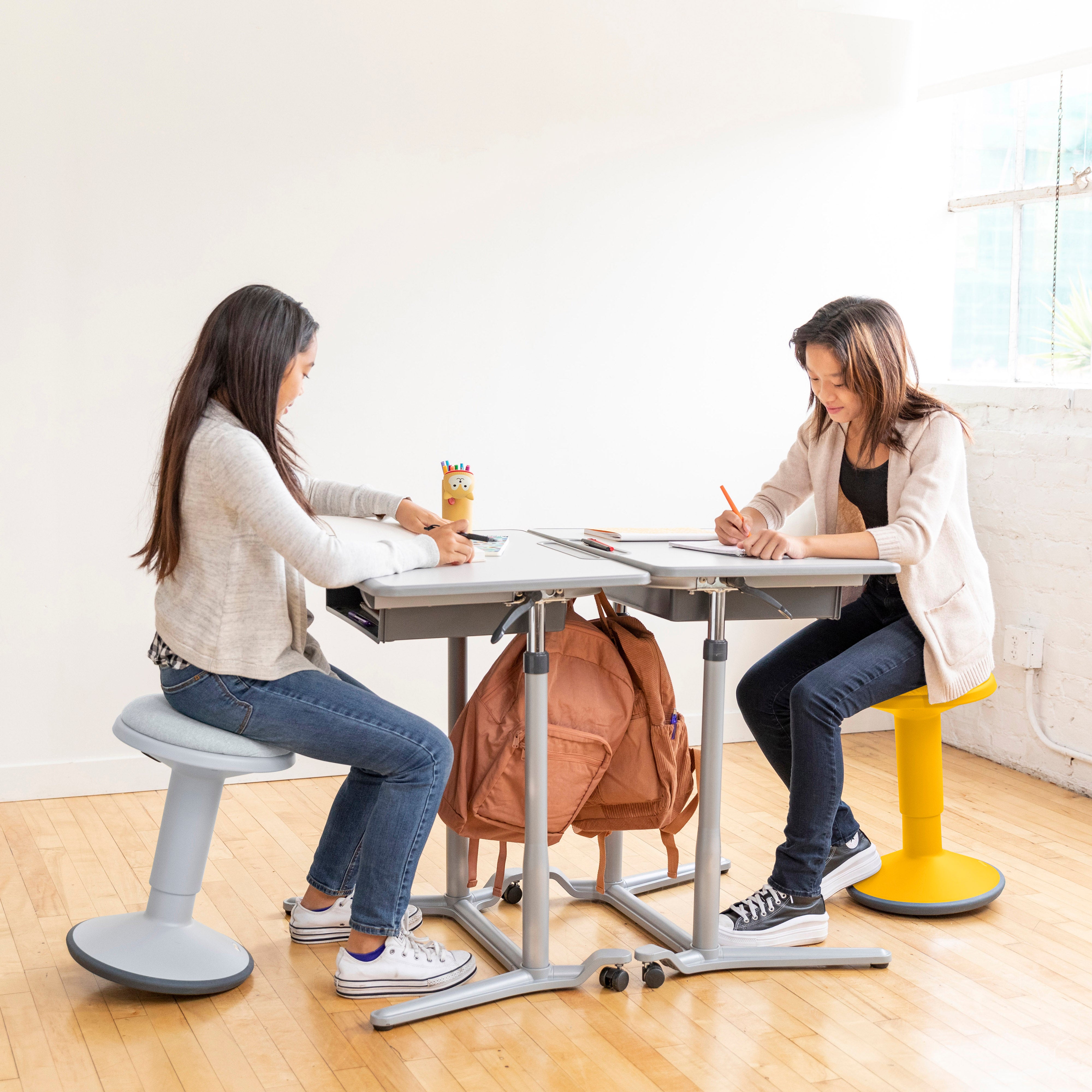 Sitwell Wobble Stool with Cushion, Adjustable Height