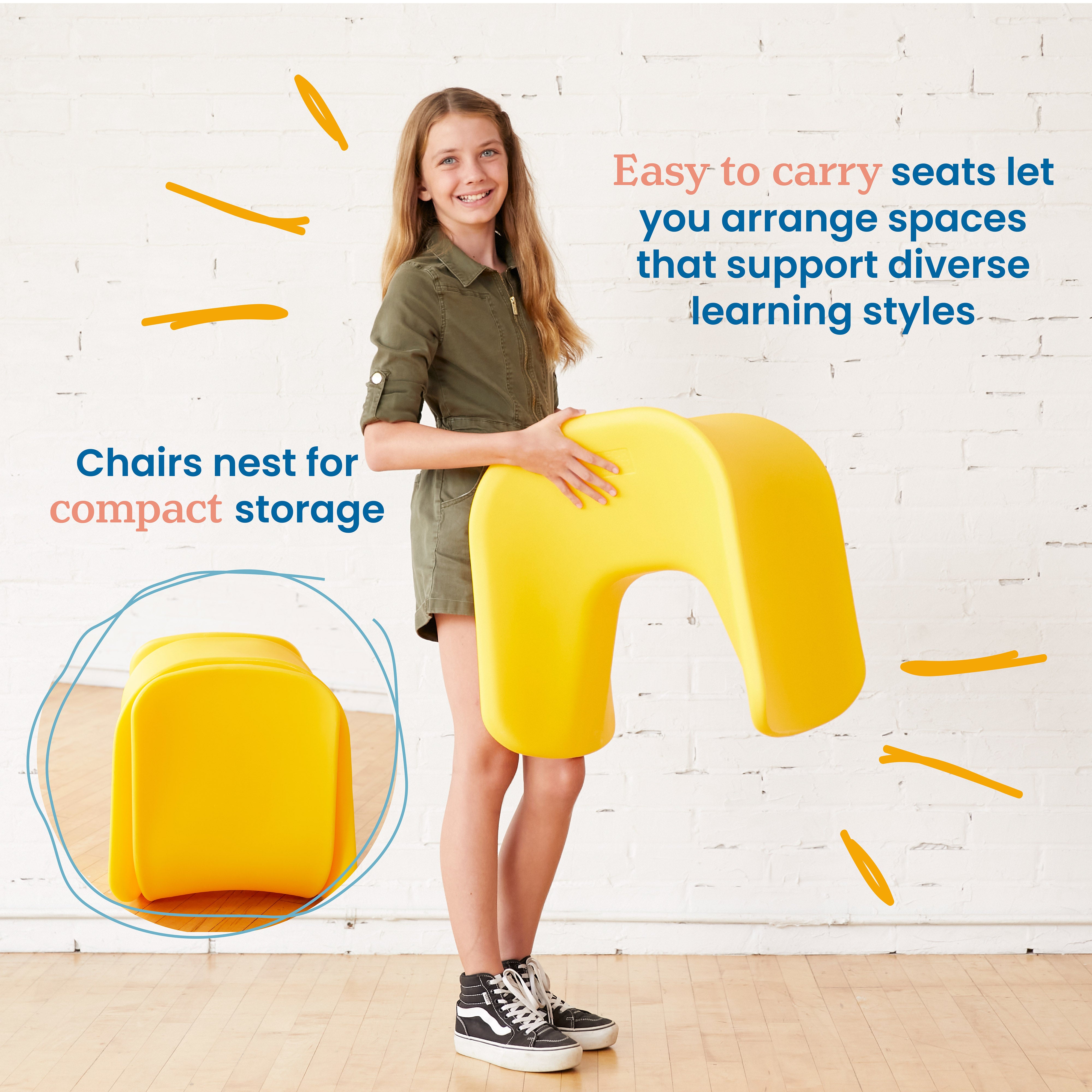 Wave Seat, 18in - 19.6in Seat Height