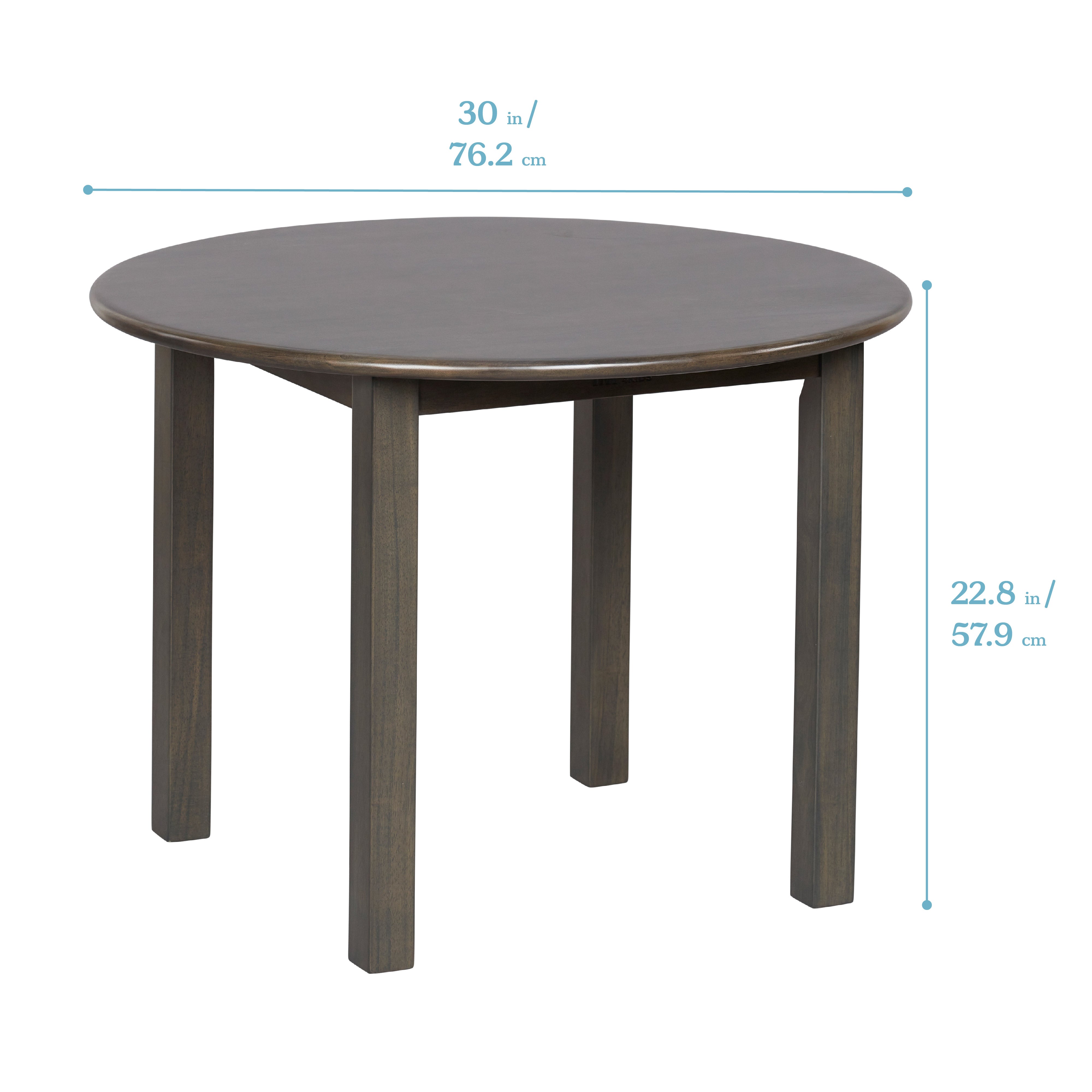 30in D Round Hardwood Table and Chair Set, 12in Seat Height, 3-Piece