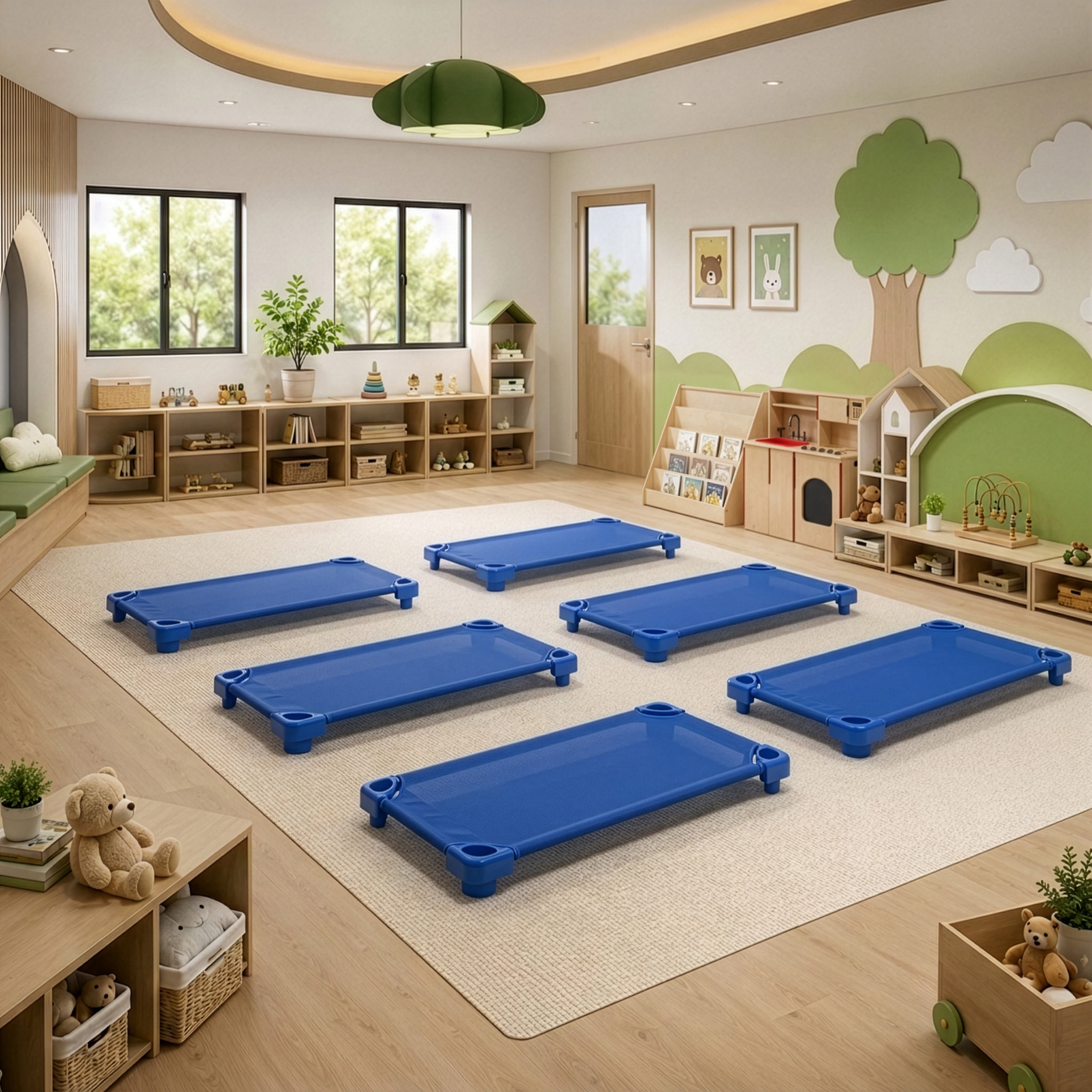 Stackable Kiddie Cot, Ready-to-Assemble, Standard Size, 6-Pack