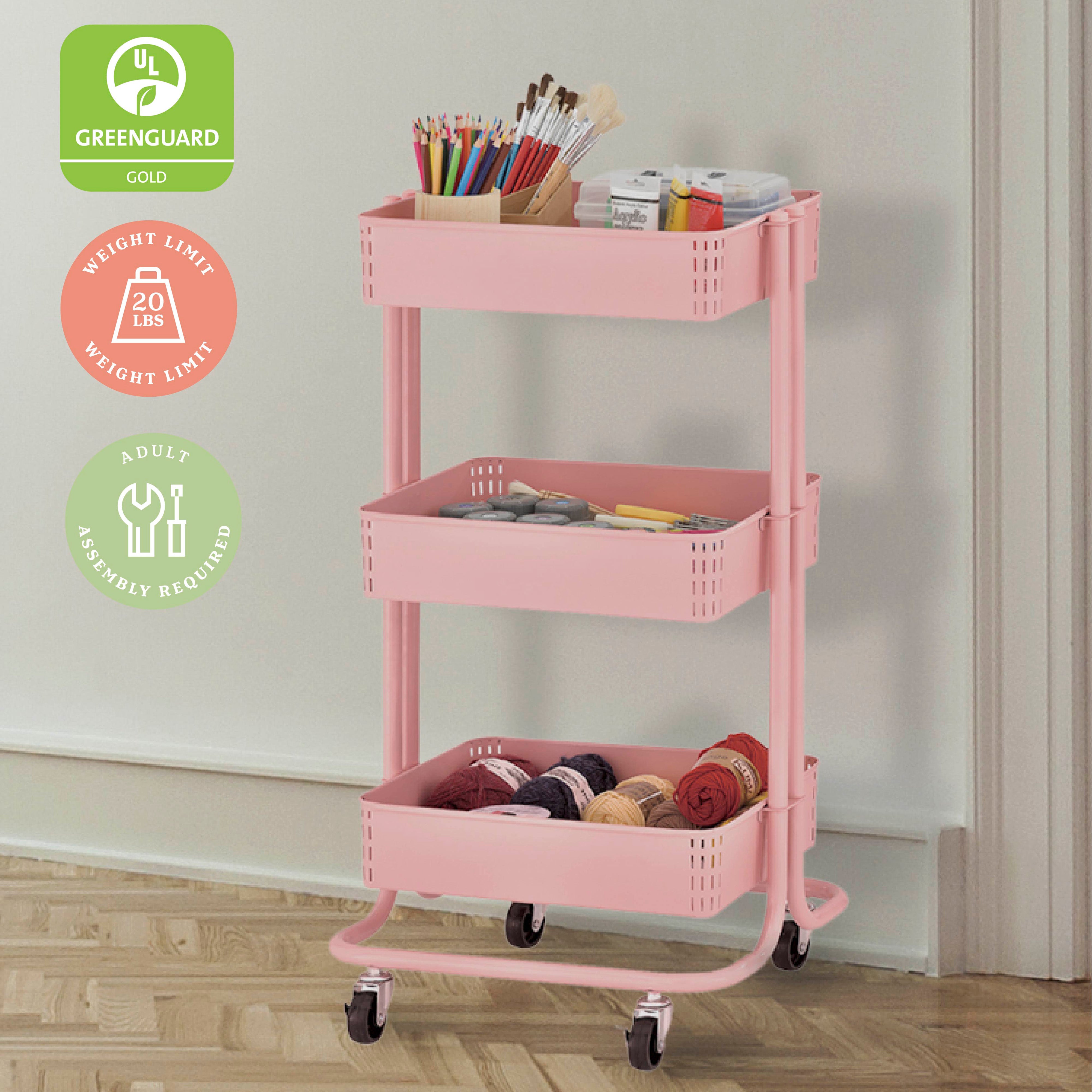 3-Tier Metal Rolling Utility Cart