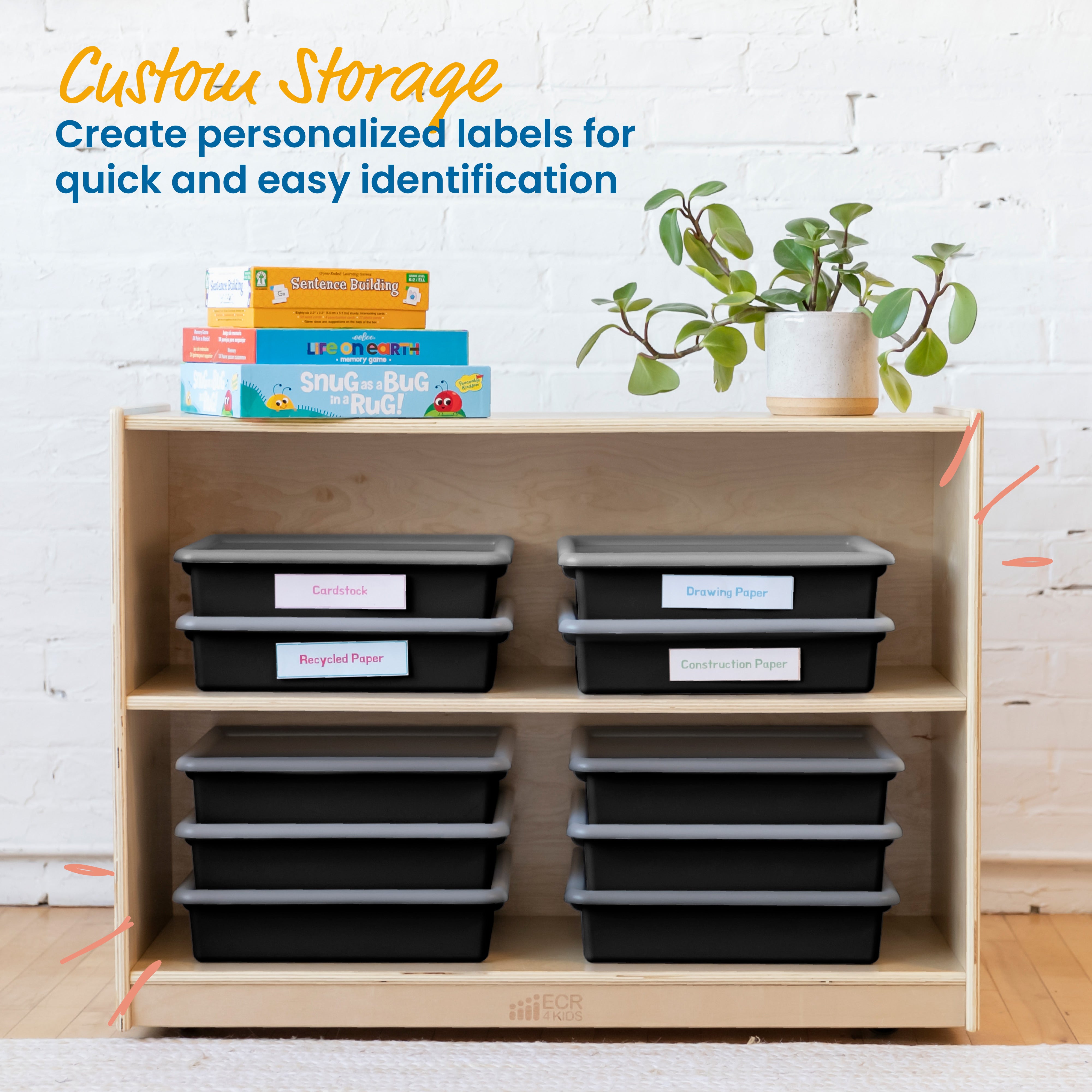 Letter Size Tray with Lid, 10-Piece