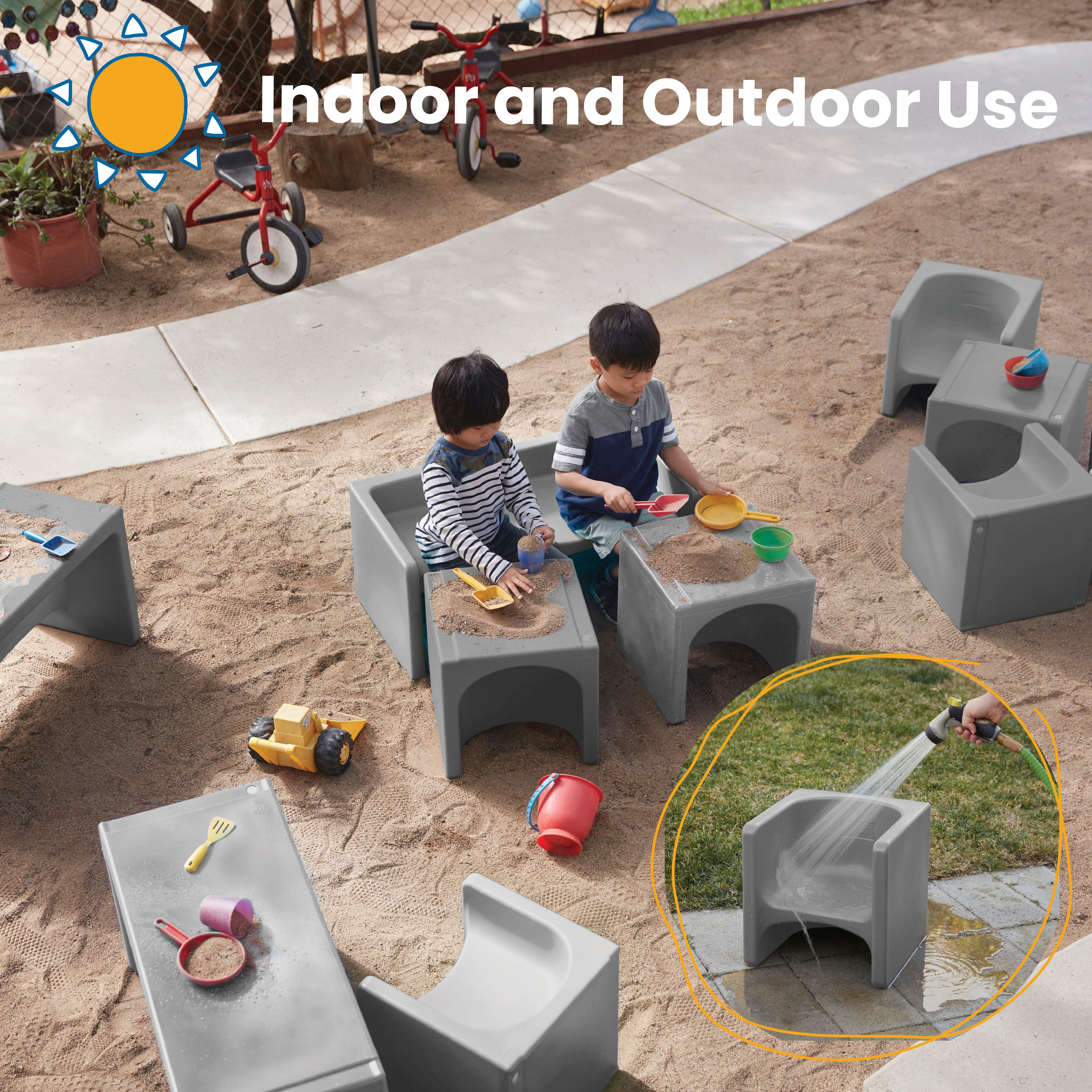 Tri-Me Table and Cube Chair Set, 3-Piece