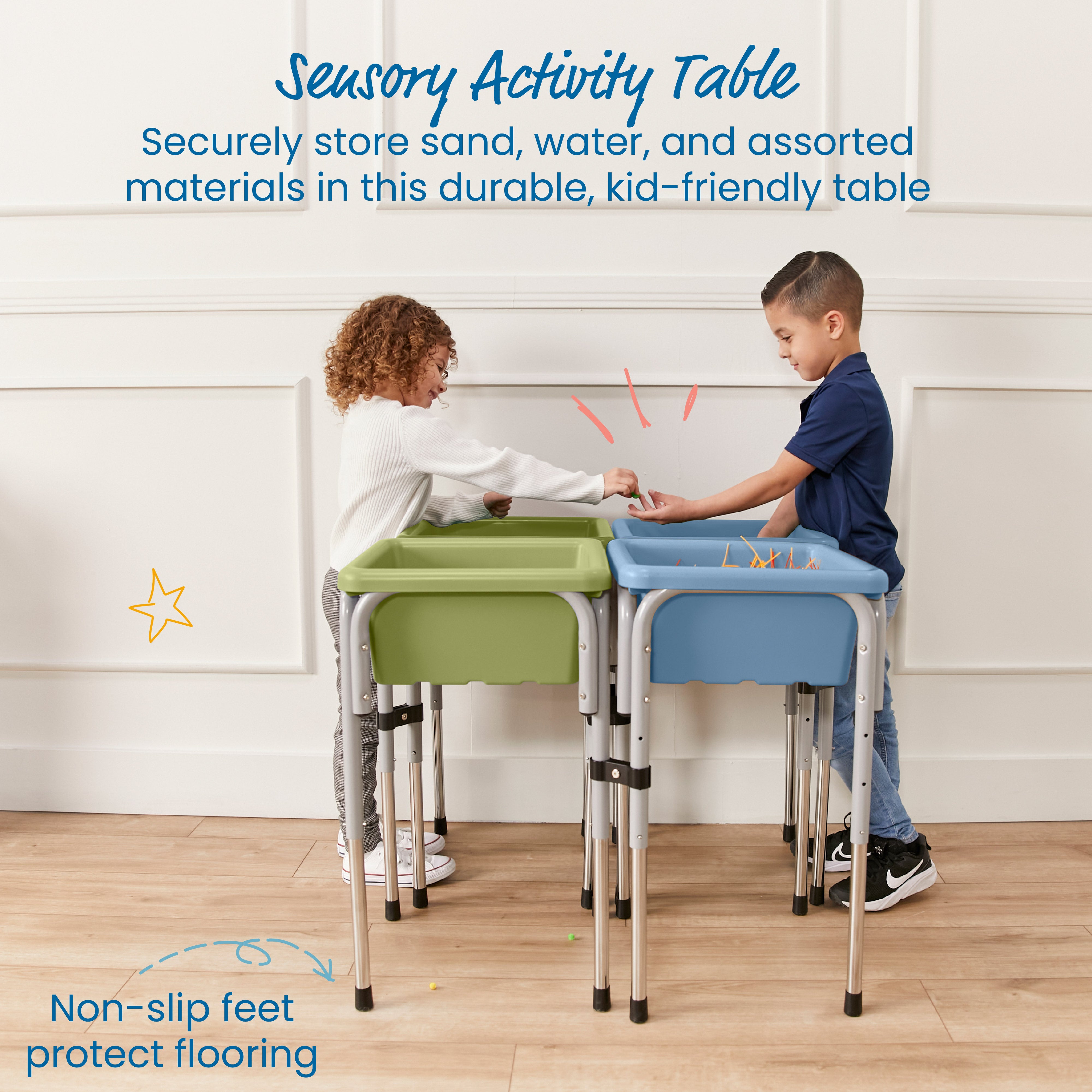 4-Station Sand and Water Adjustable Play Table