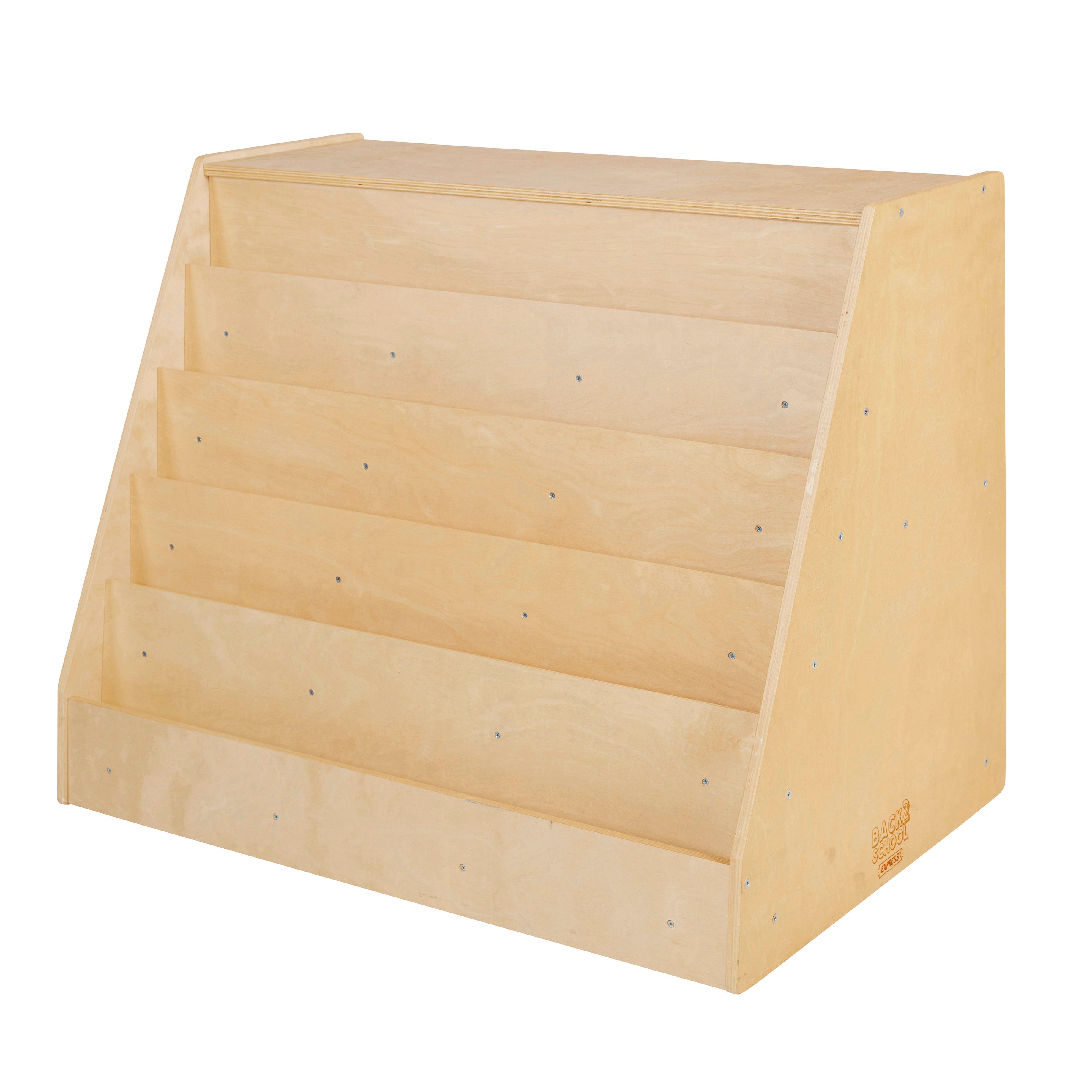 5-Tier Mobile Double-Sided Book Shelf with Storage
