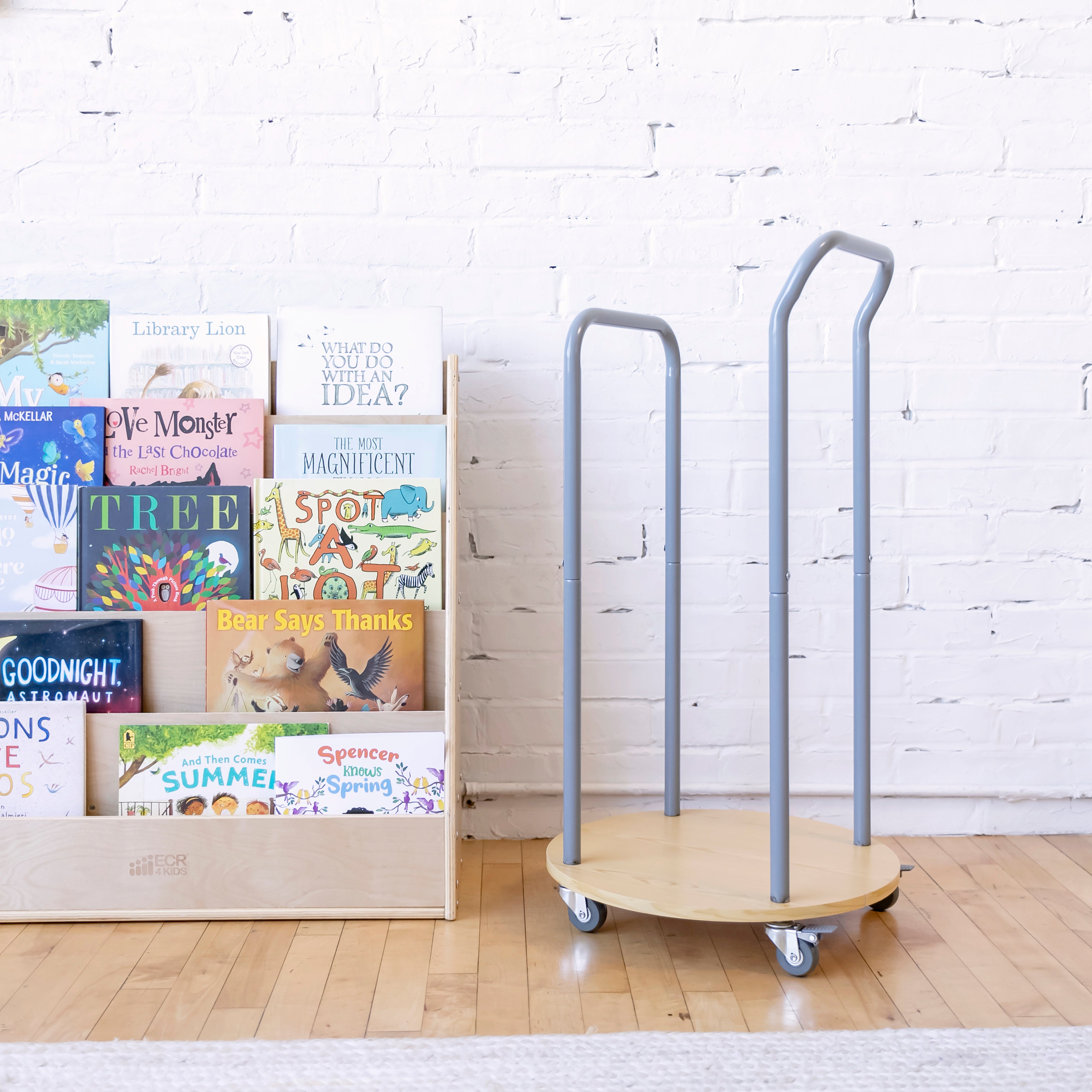 Square Floor Cushions and Mobile Cart, 12-Piece
