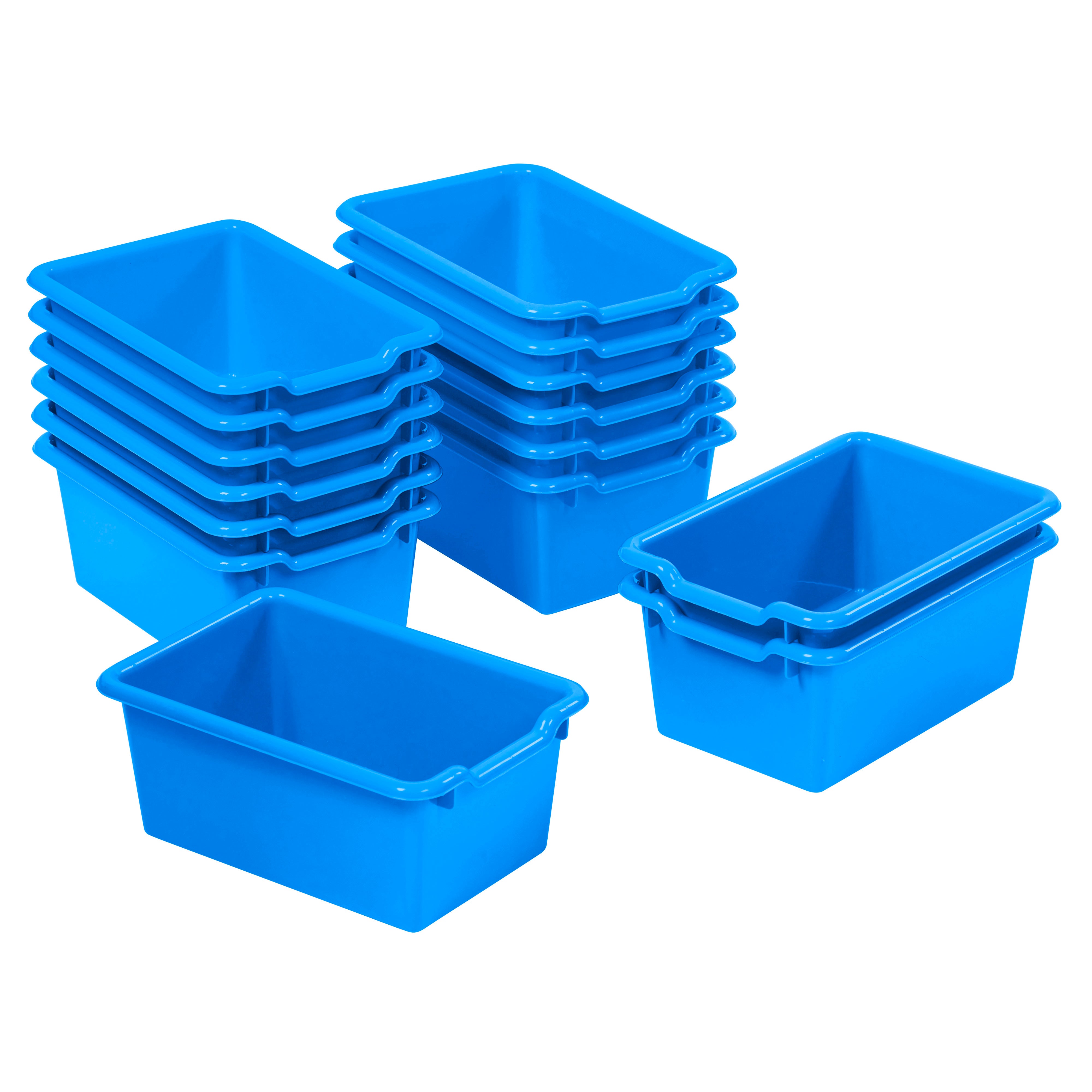 Scoop Front Plastic Storage Bins, 15-Piece