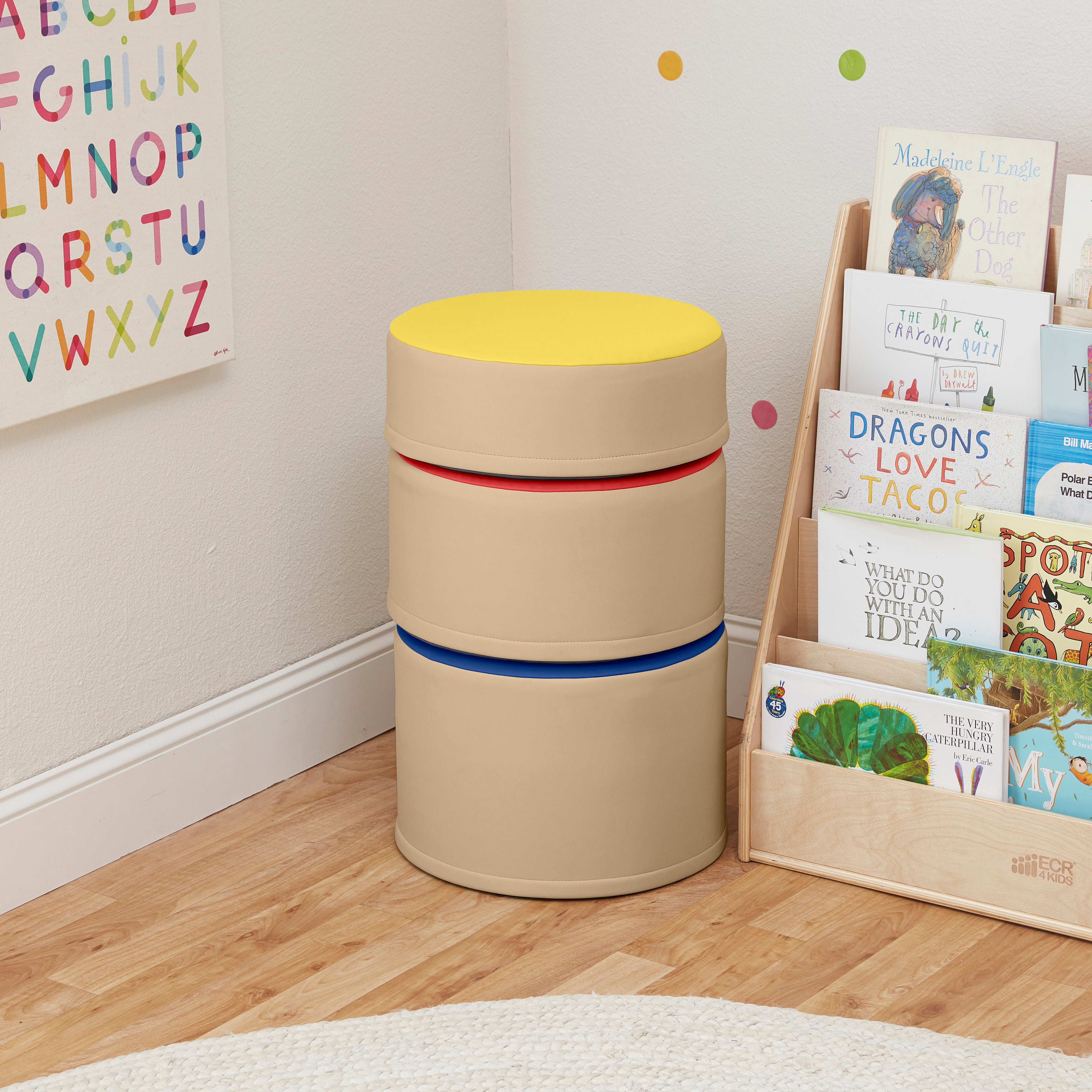 Colorful Stump Stool Set, 3-Piece