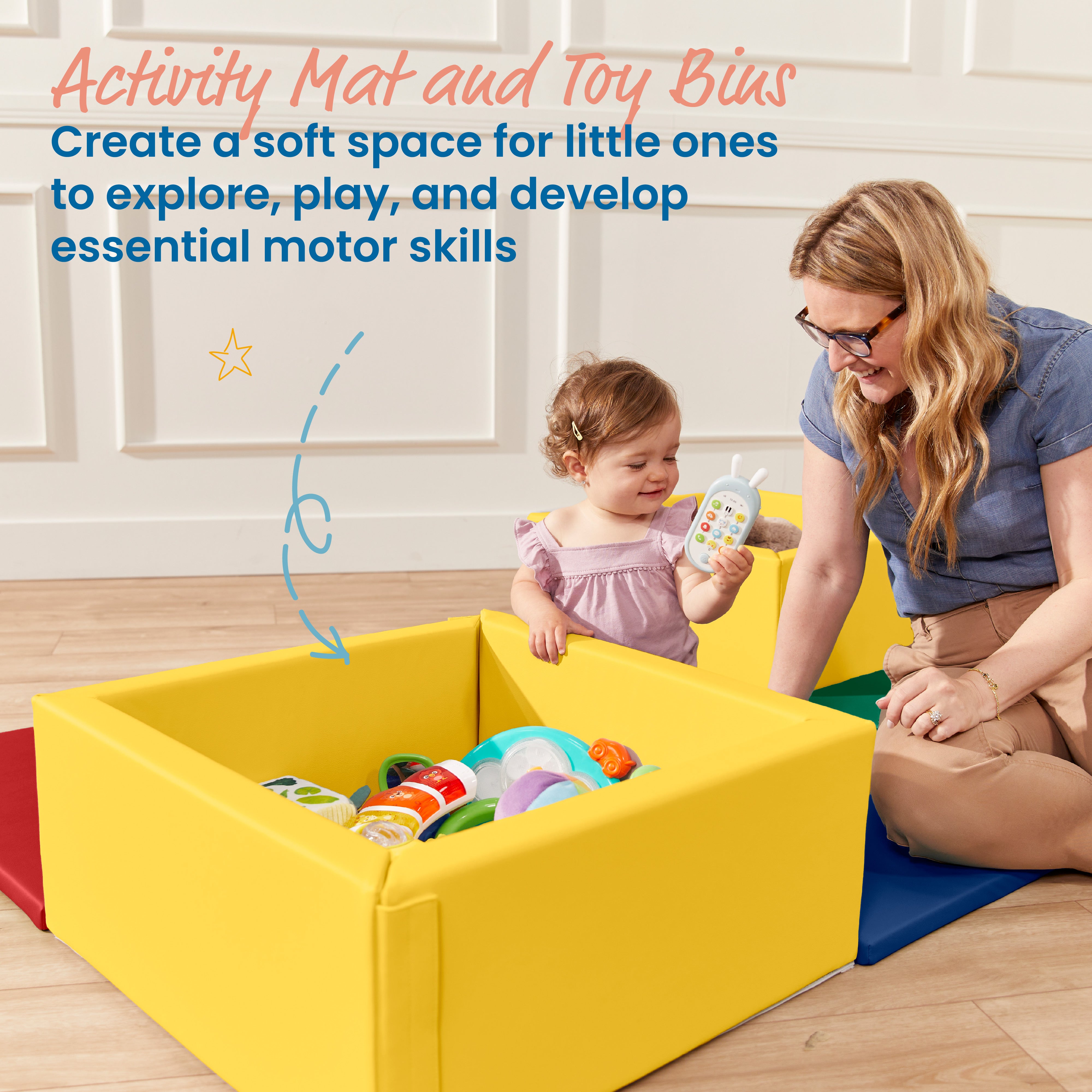 Play Patch Activity Mat and Toy Bins, 6-Piece