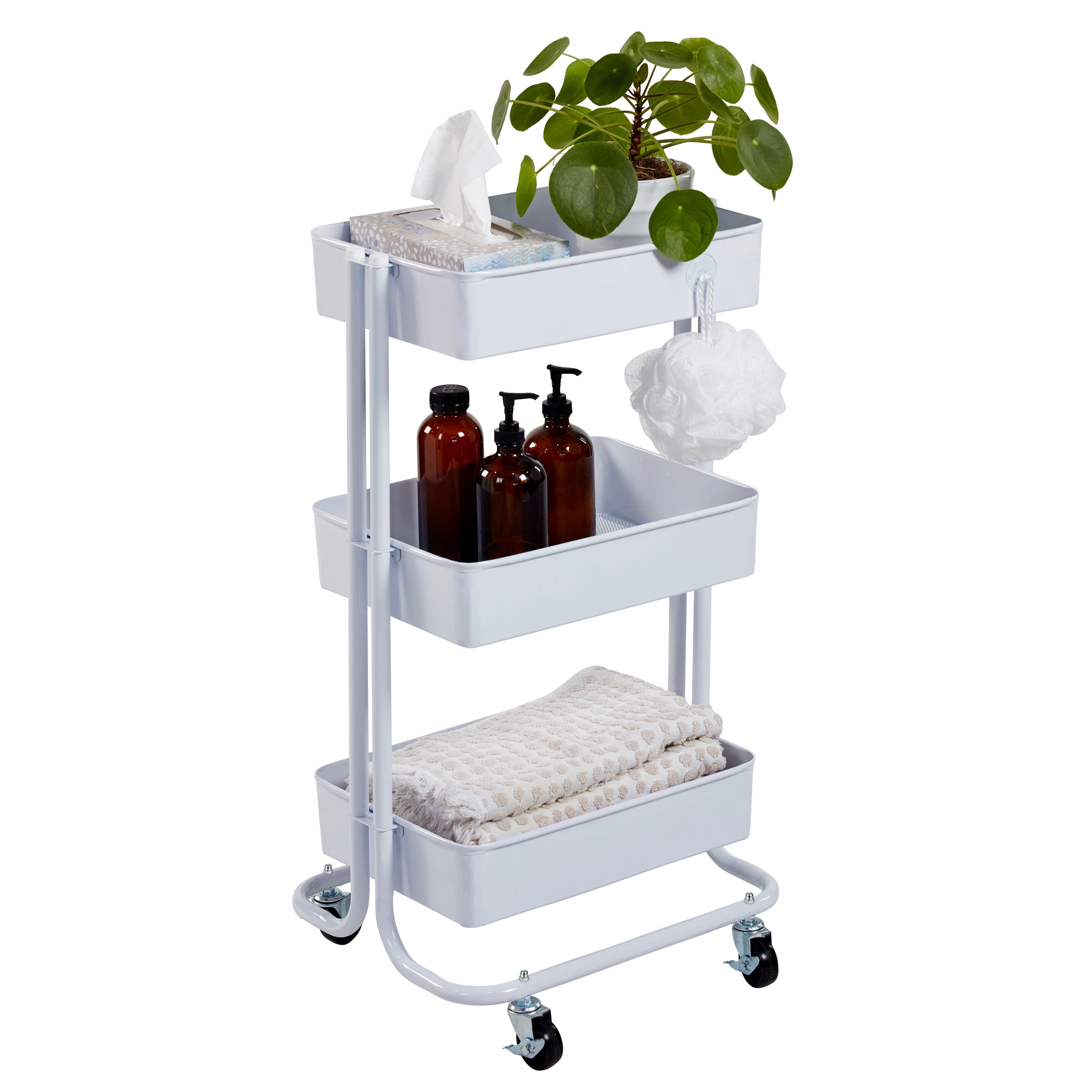 3-Tier Metal Rolling Utility Cart