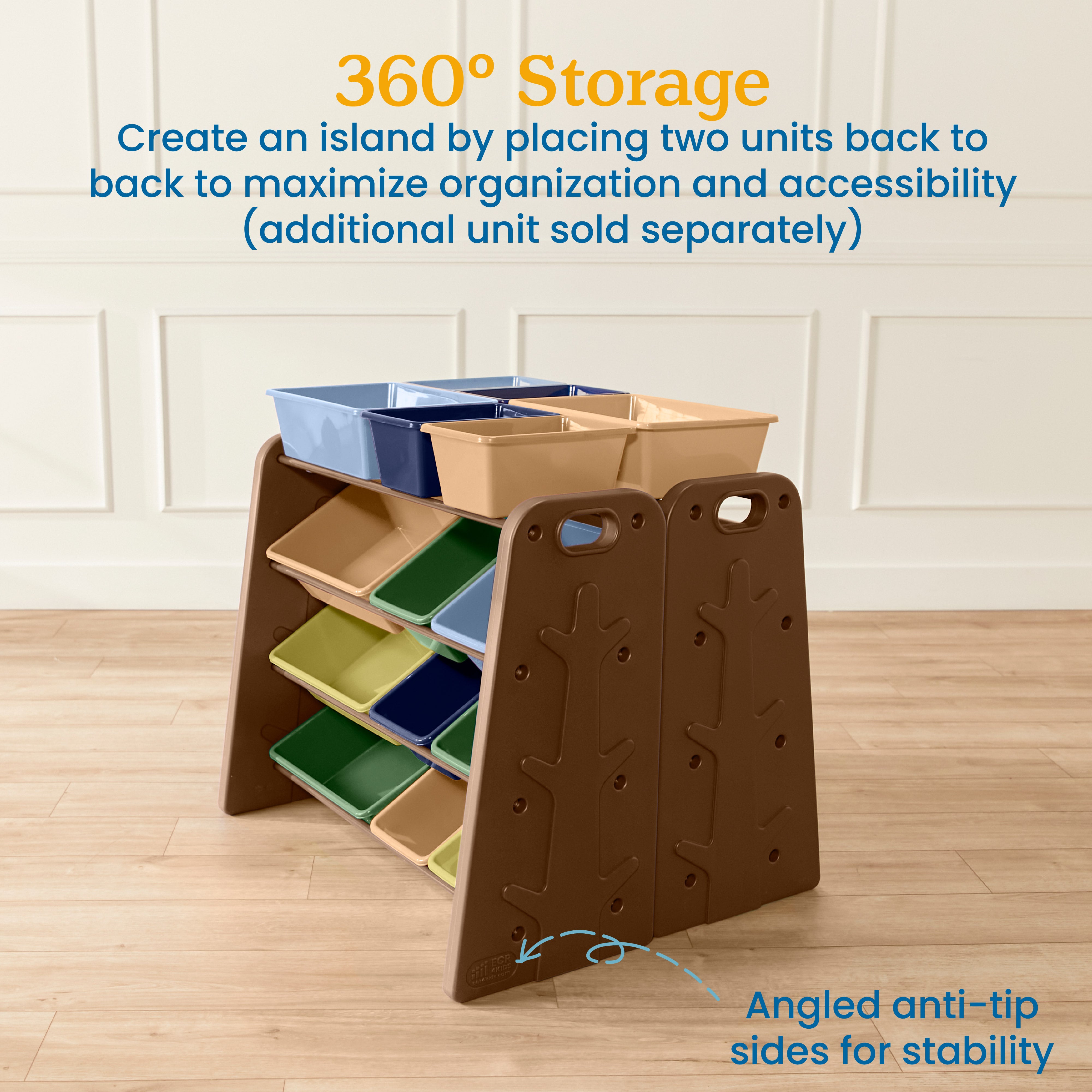 Tree Storage Organizer with 12 Bins