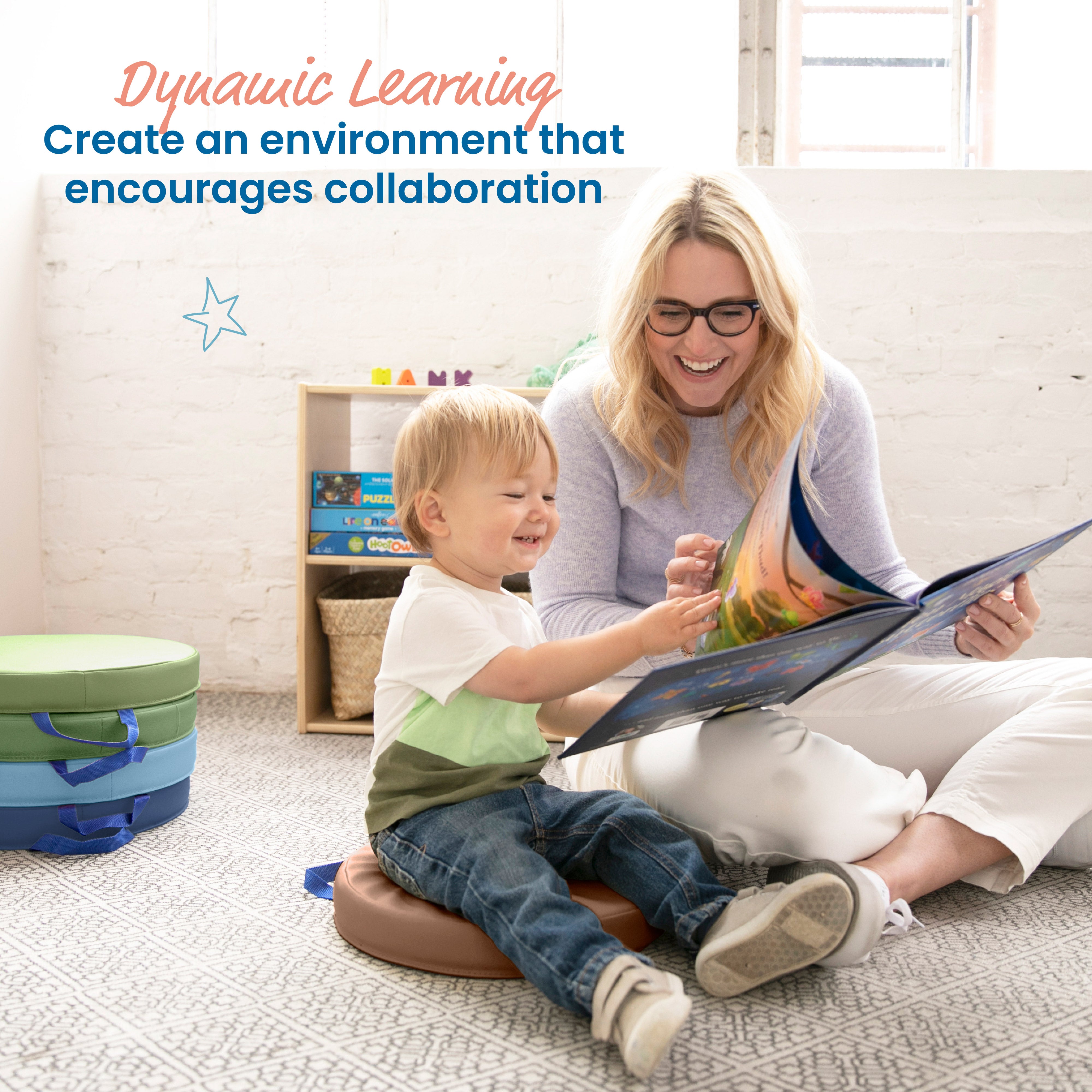 Floor Cushions, Round, 6-Piece