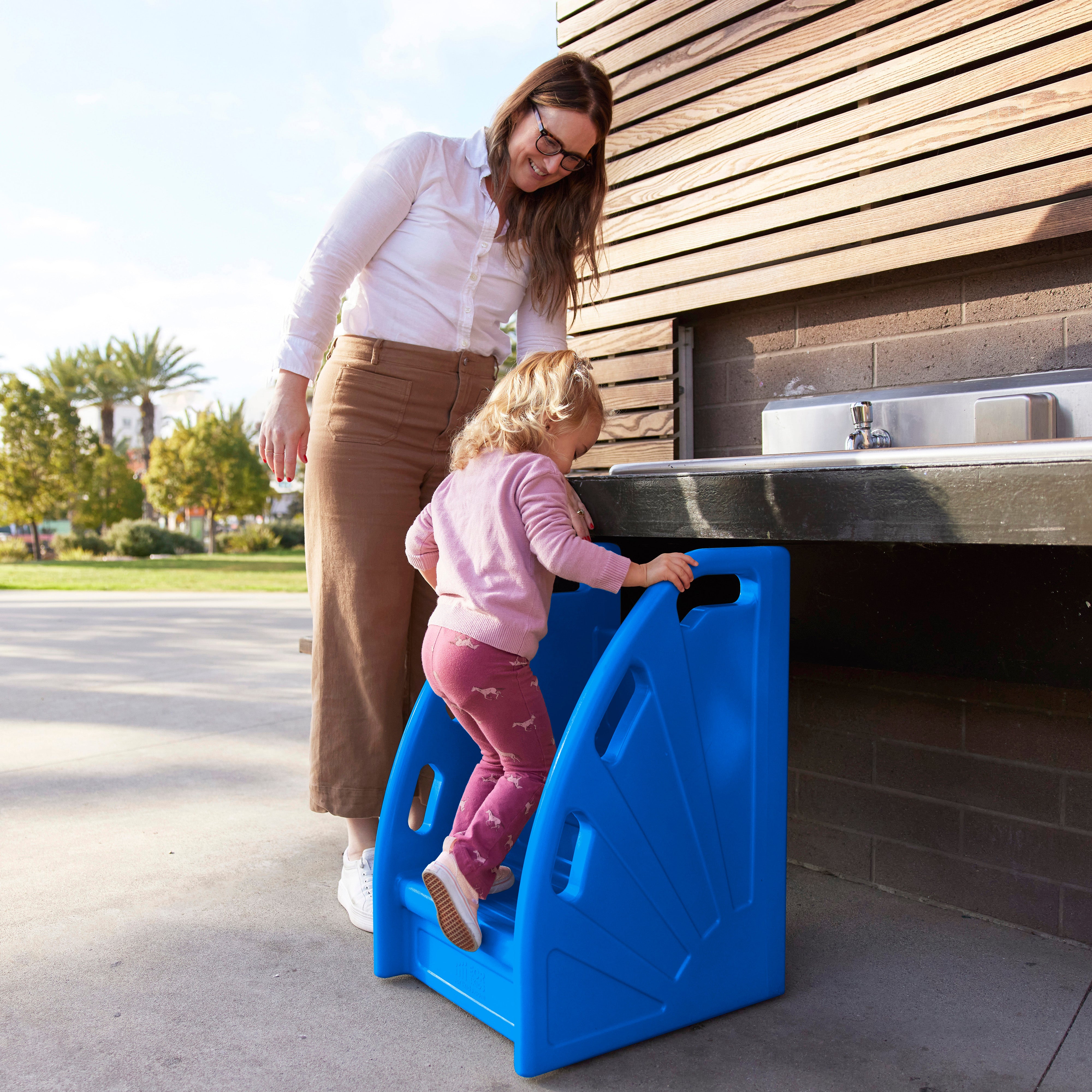 Kiddie Climb Plastic Step Stool with Handles, 2-Step