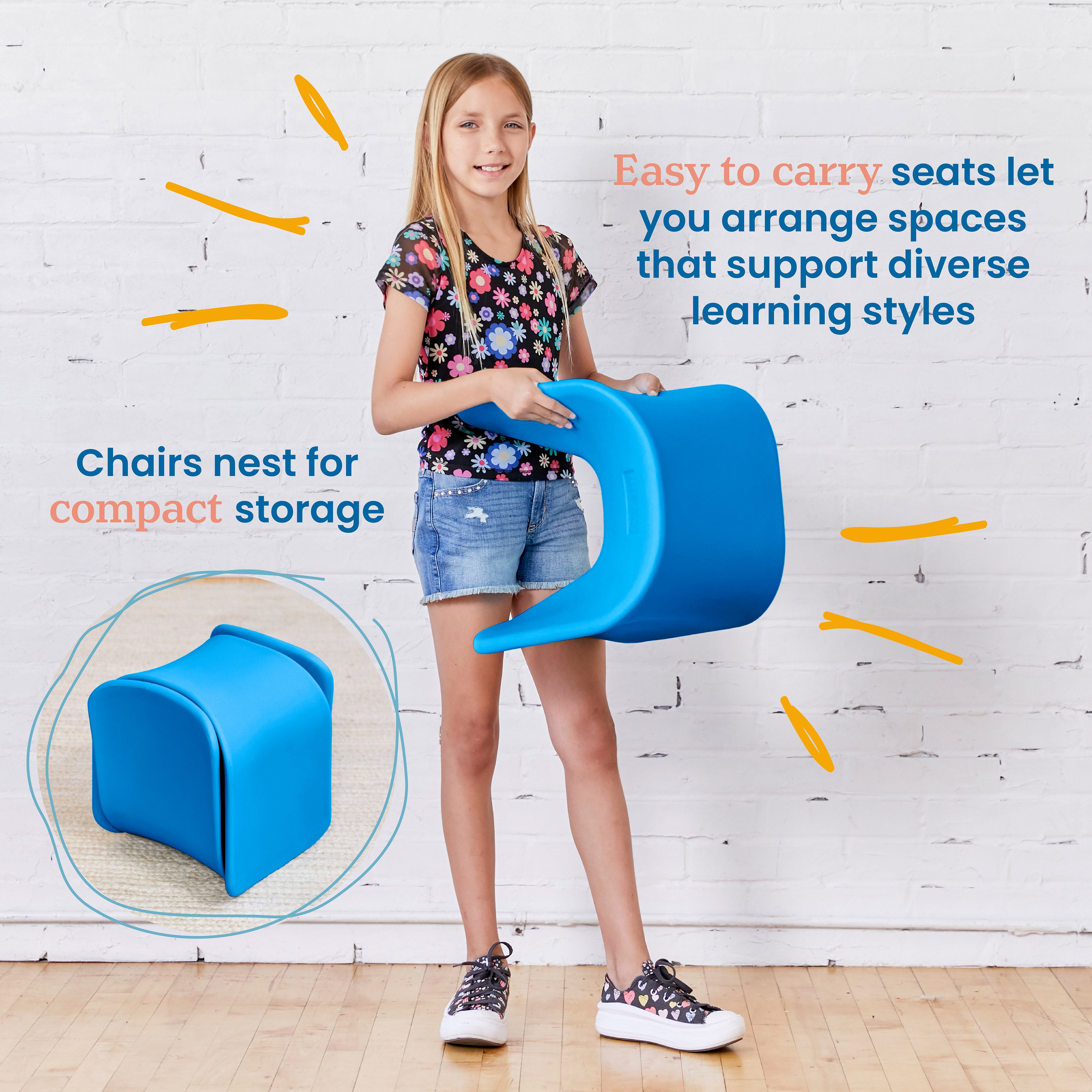 Wave Seat, 14in - 15.1in Seat Height, 2-Pack